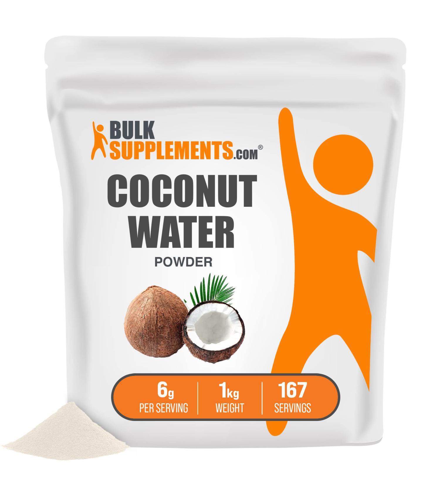 BulkSupplements Coconut Water Powder - Electrolyte Drink Powder - 1kg (2.2lbs) Pack - Coconut Flavor - Hydration Supplement - Buy Online on GoSupps.com