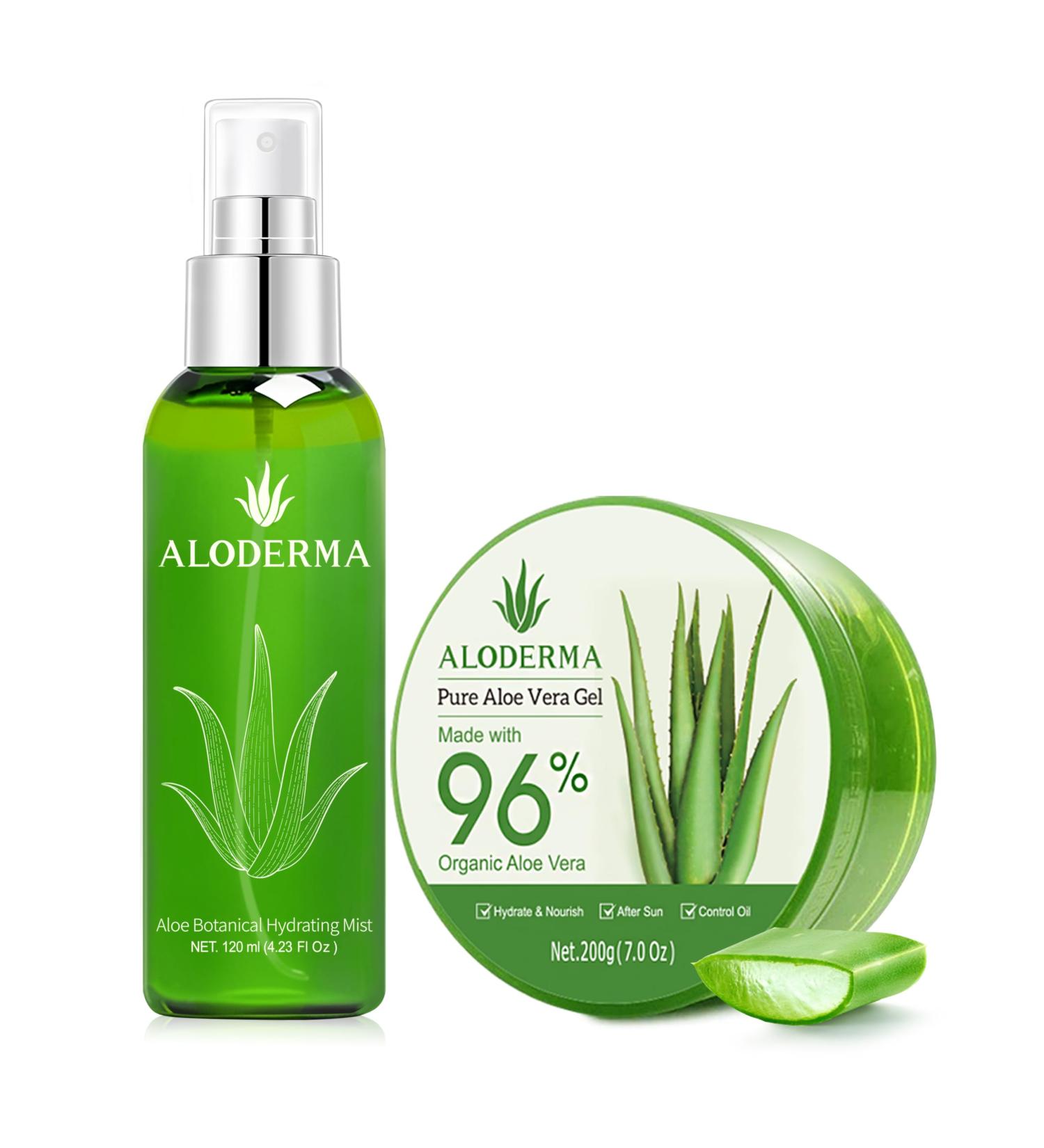 Aloderma Aloe Hydrating Set - Botanical Hydrating Mist Aloe Vera Gel - Buy Online on GoSupps.com