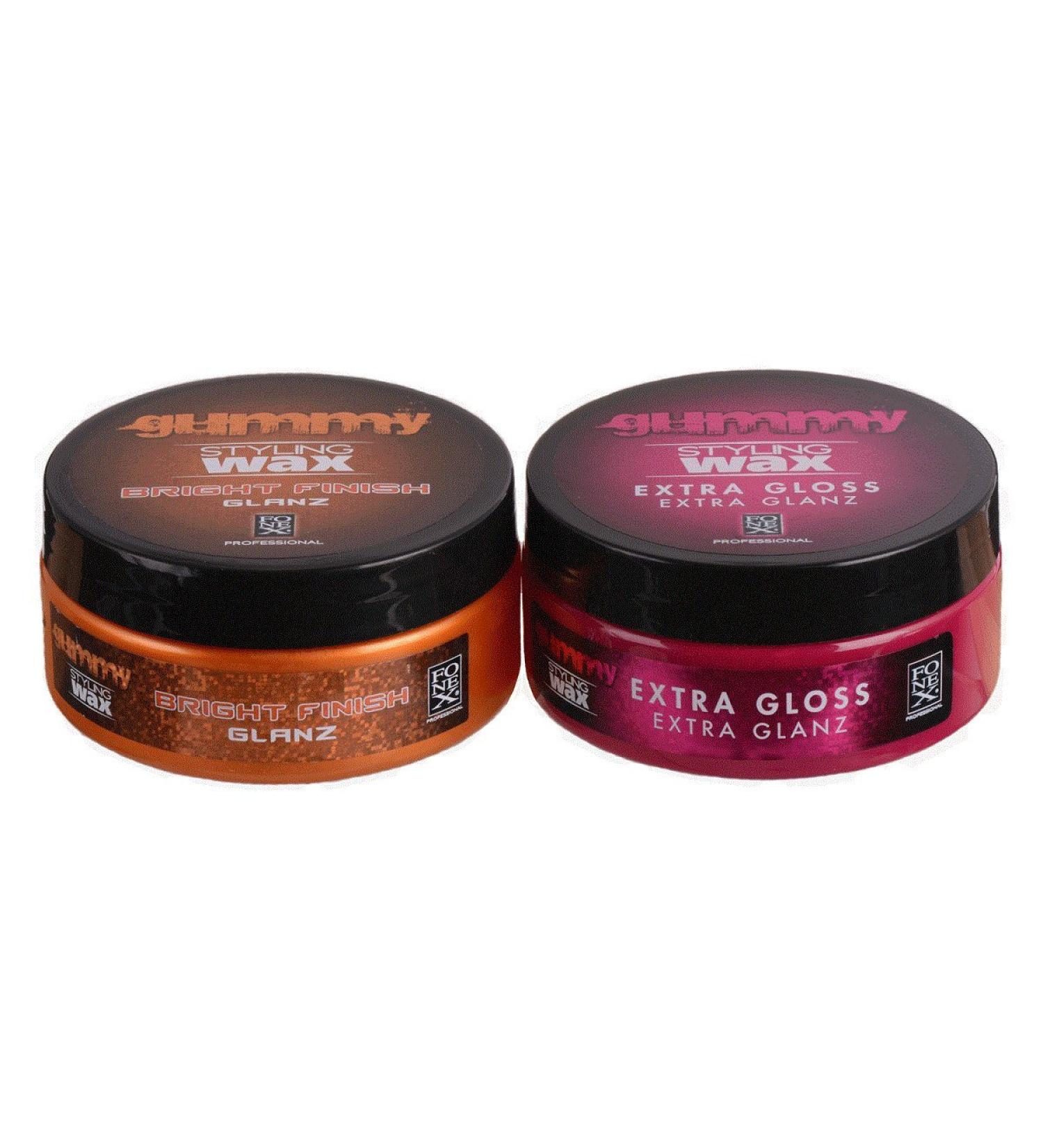 Fonex Hair Wax Set 2 Pots of Gummy Bright Finish & Extra Gloss Hair Wax 150 ml | Extra Shine Hair Wax for Long & Short Hair. - Buy Online on GoSupps.com