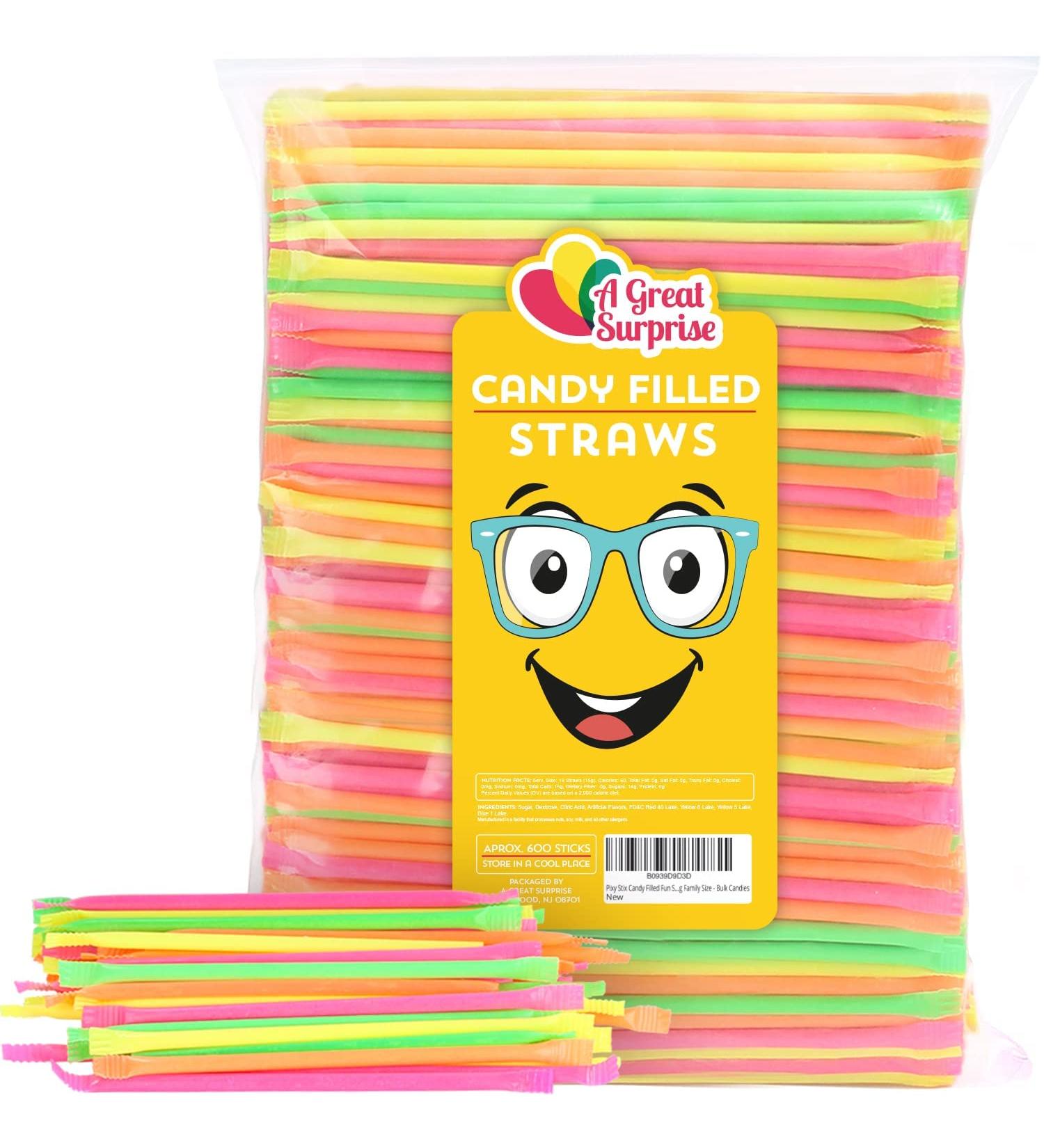 3lb Bulk Wonka Pixy Stix Candy Straws - Assorted Flavors - Approx. 600 Sticks - Party Bag Family Size - 1 Pack - Buy Online on GoSupps.com