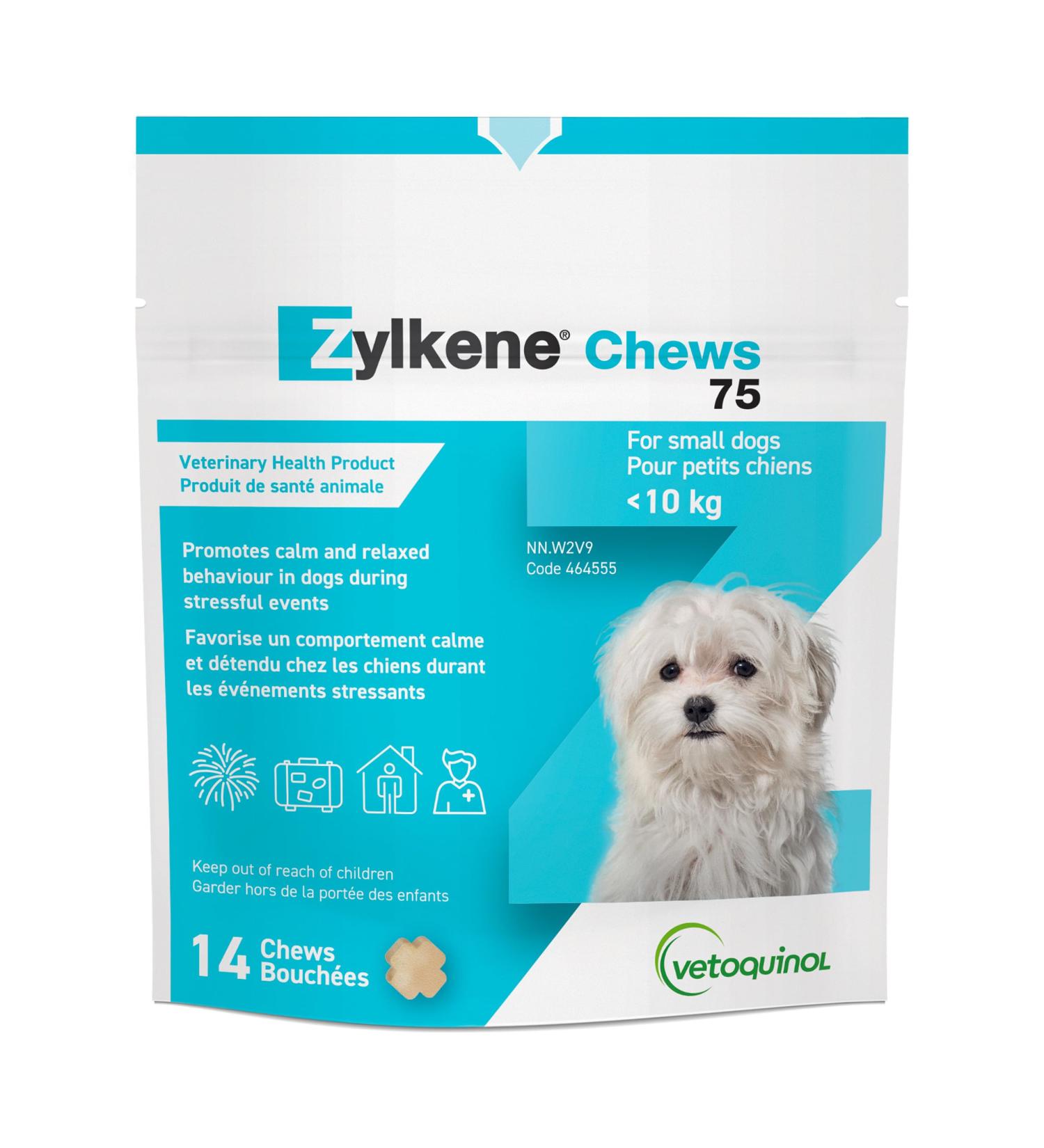 Vetoquinol Zylkene Veterinary Health Product - Calm and Relaxed Behaviour in Pets During Stressful Events - 75 mg - Small Dogs - 14 Units Small Dogs 75 mg - Buy Online on GoSupps.com