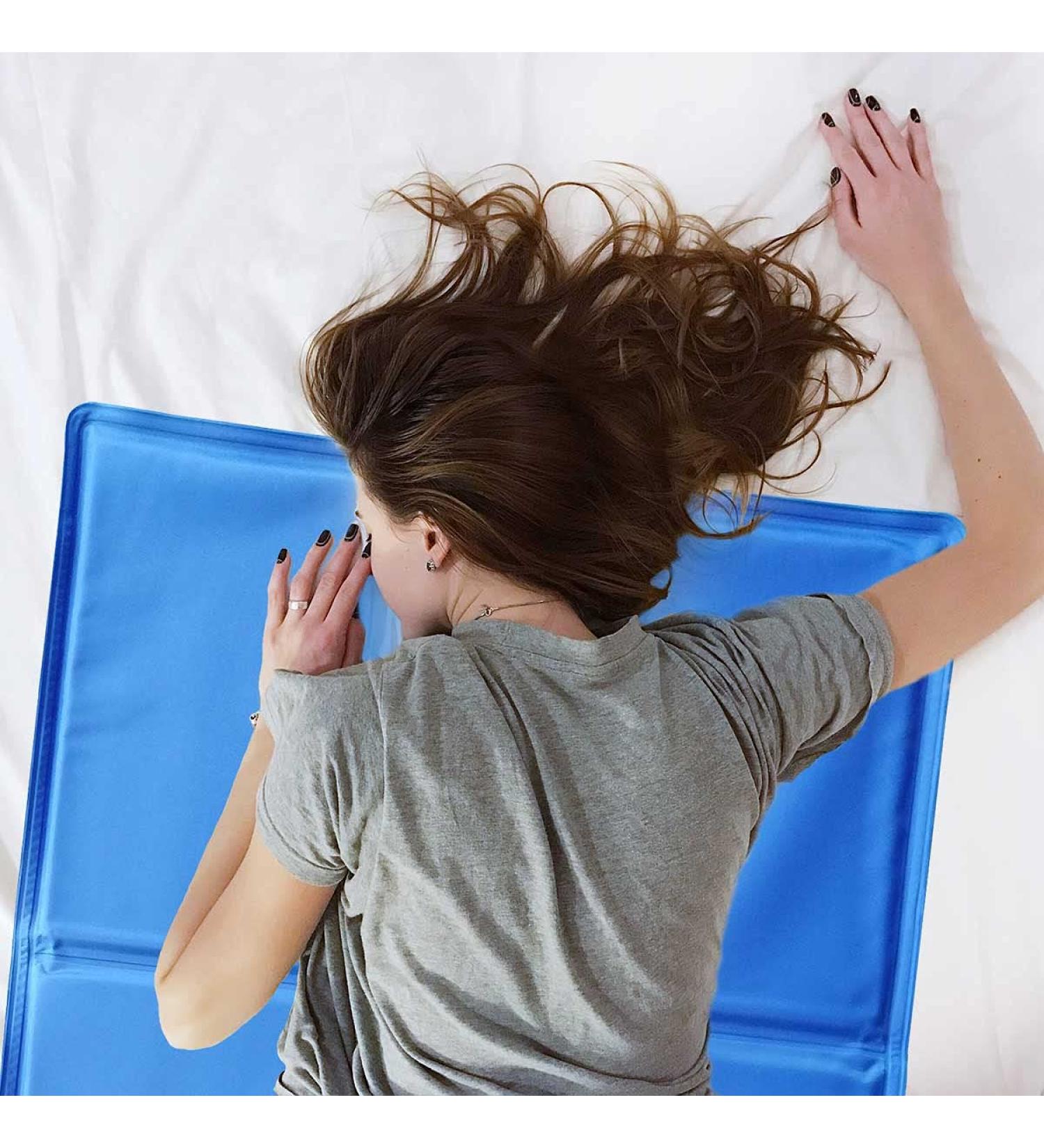 Self-Cooling Gel Pad Mat - XL 60x90cm for Sleep Fever Relief & Pain - Natural Cooling Pillow for Yoga & Relaxation - Buy Online on GoSupps.com