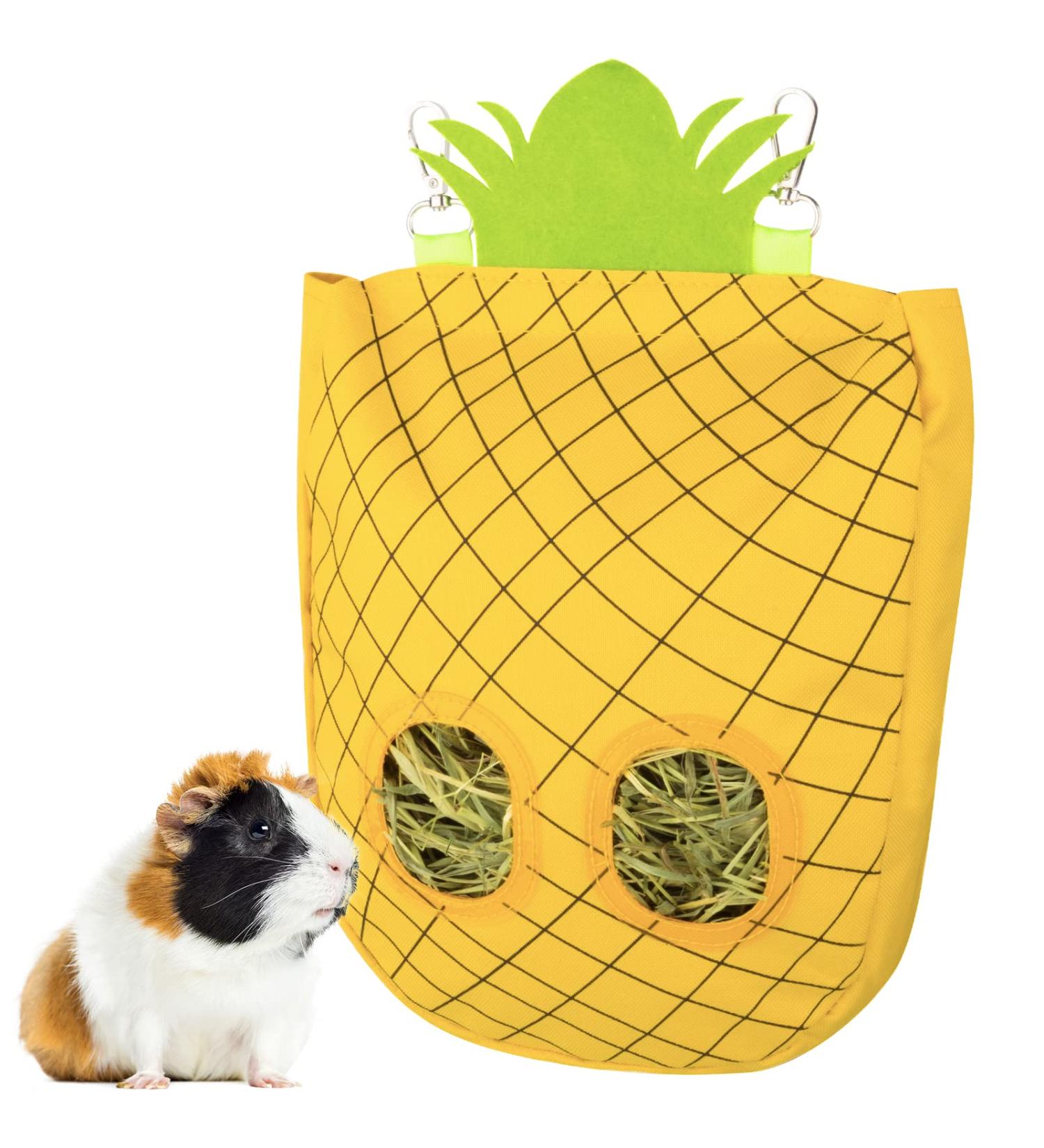 Geegoods Rabbit Hay Feeder Bag Guinea Pig Hay Feeder Storage Hanging Feeding Hay for Small Animals 600D Oxford Cloth Fabric (Yellow) - Buy Online on GoSupps.com
