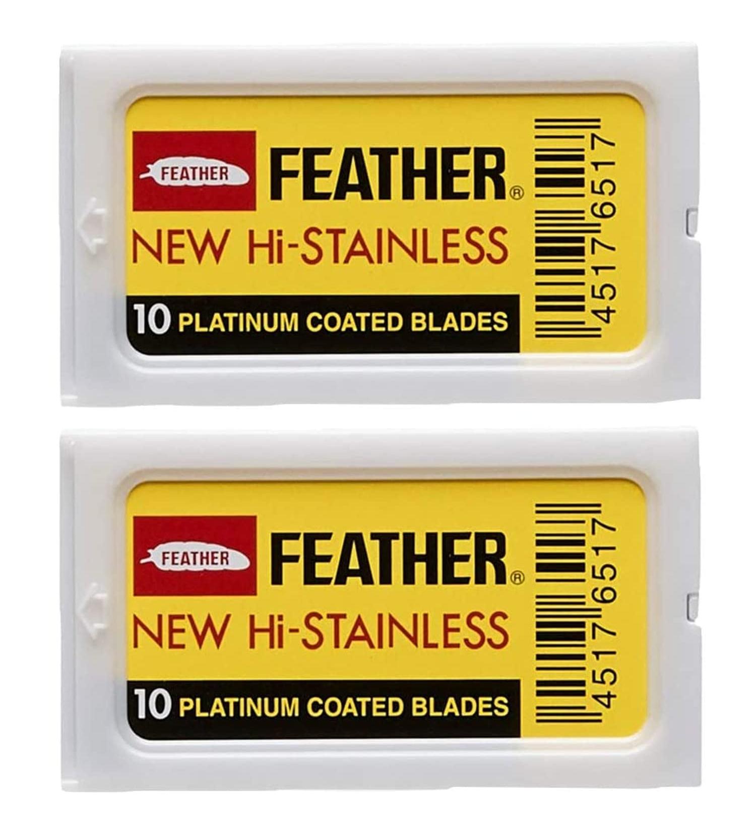 Buy 20 Hi-Stainless Double Edge Razor Blades by FEATHER | Premium Feather Razor Blades for a Close Shave Worldwide Shipping - Buy Online on GoSupps.com