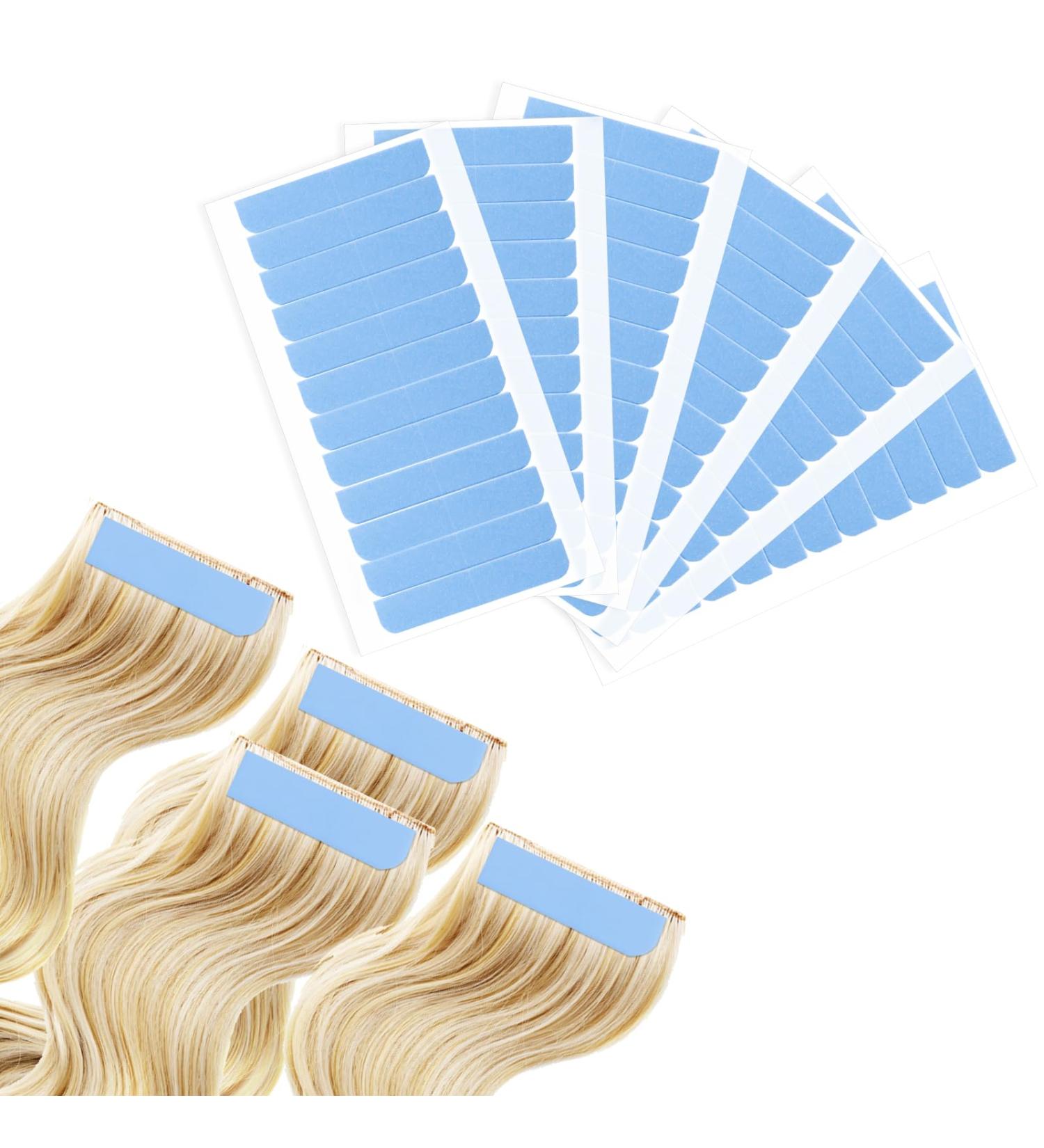 144Pcs Double Sided Adhesive Hair Extension Tape Tabs - Waterproof Wig Replacement Tapes - Blue Beauty Tools - Buy Online on GoSupps.com