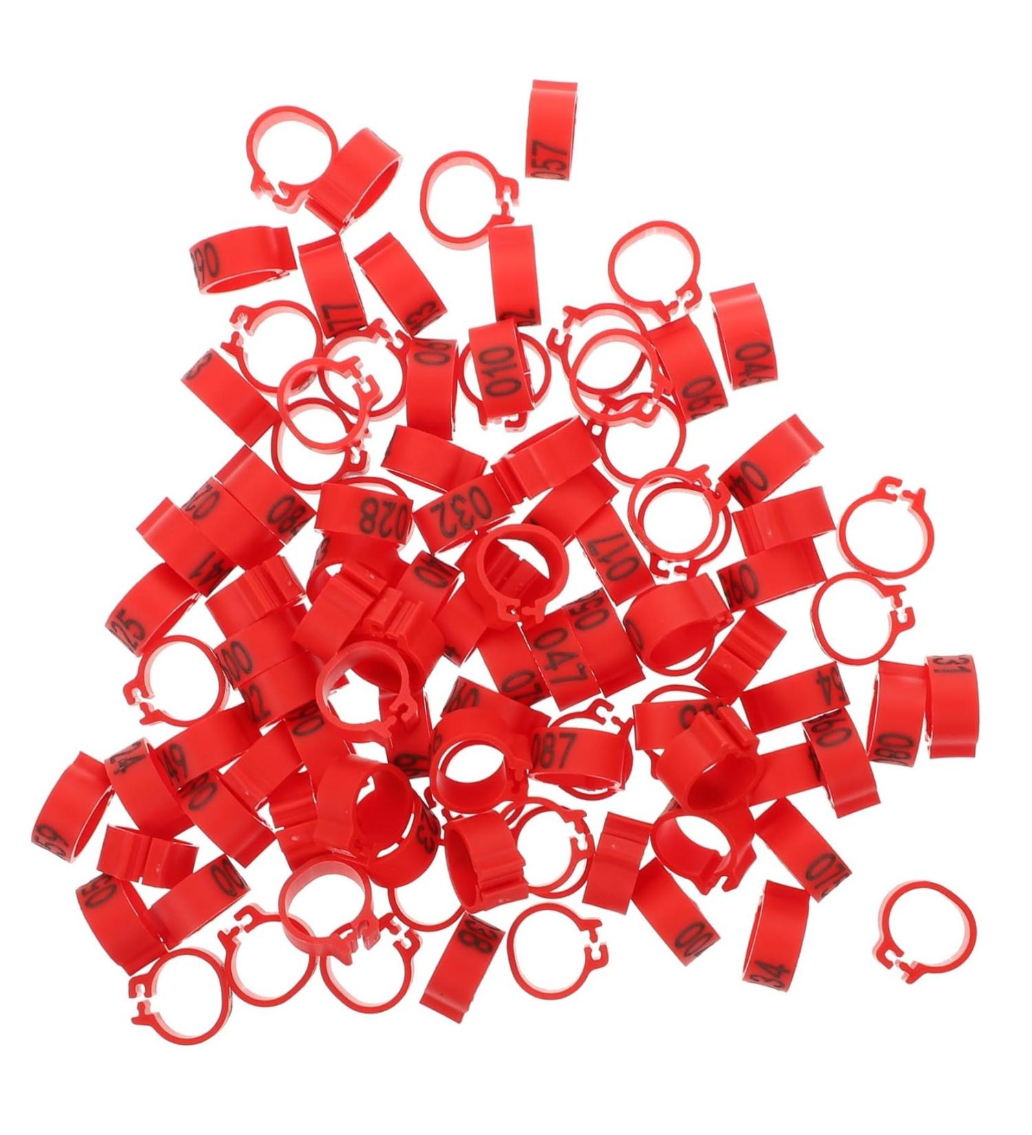 Amosfun 100 Pcs Pigeon Anklet Plastic Ducks Pigeons Ring Bands Pigeon Identification Ring Chick Baby Amulet 1.3X1.3CM Red - Buy Online on GoSupps.com