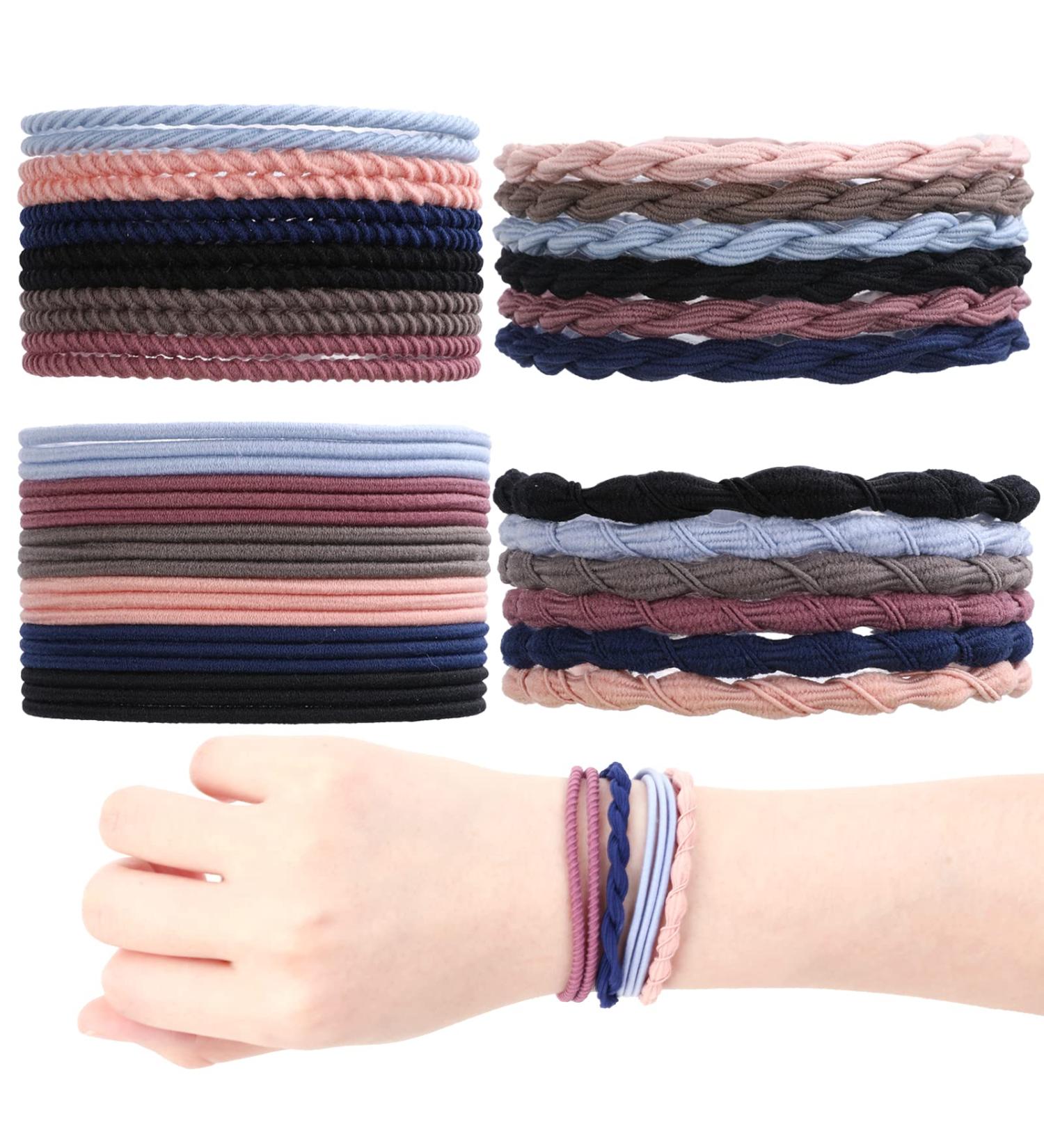 Vin Beauty 24pc Boho Hair Ties Bracelets | Cute Styling Accessories for Thin & Curly Hair - Soft Elastic Bands for Women & Girls - Buy Online on GoSupps.com