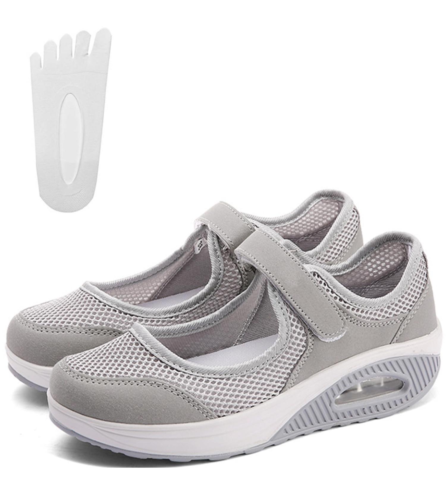 Cushioned Orthopedic Diabetic Walking Shoes for Women - Grey 39 - Buy Online on GoSupps.com
