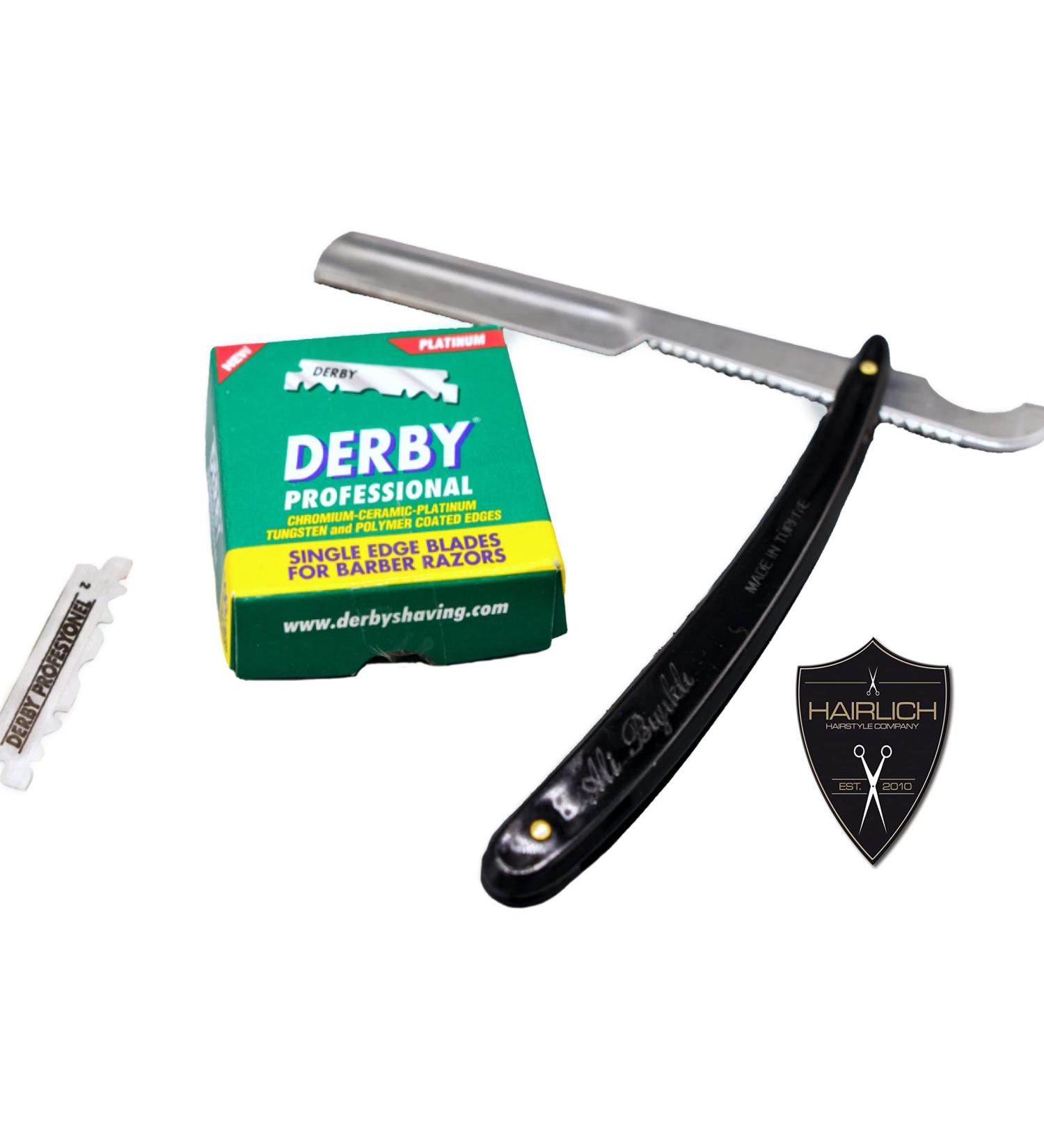 Hairlich Knife Set for Wet Shaving | Classic Beard Razor with Changeable Derby Blades | Precision Shaving for Men - Buy Online on GoSupps.com