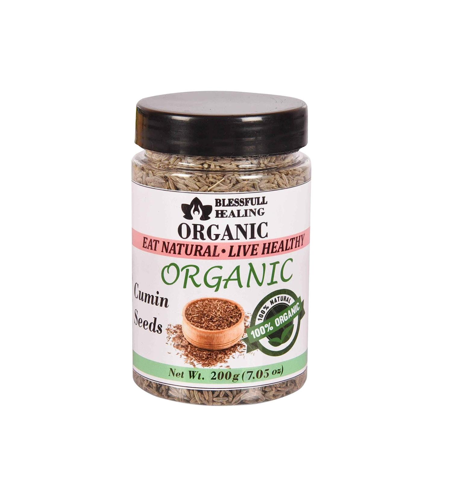 Blessfull Healing Organic Cumin Seeds 200 Gram Airtight Container (Packing May Vary) 200 Gram 7.05 oz - Buy Online on GoSupps.com