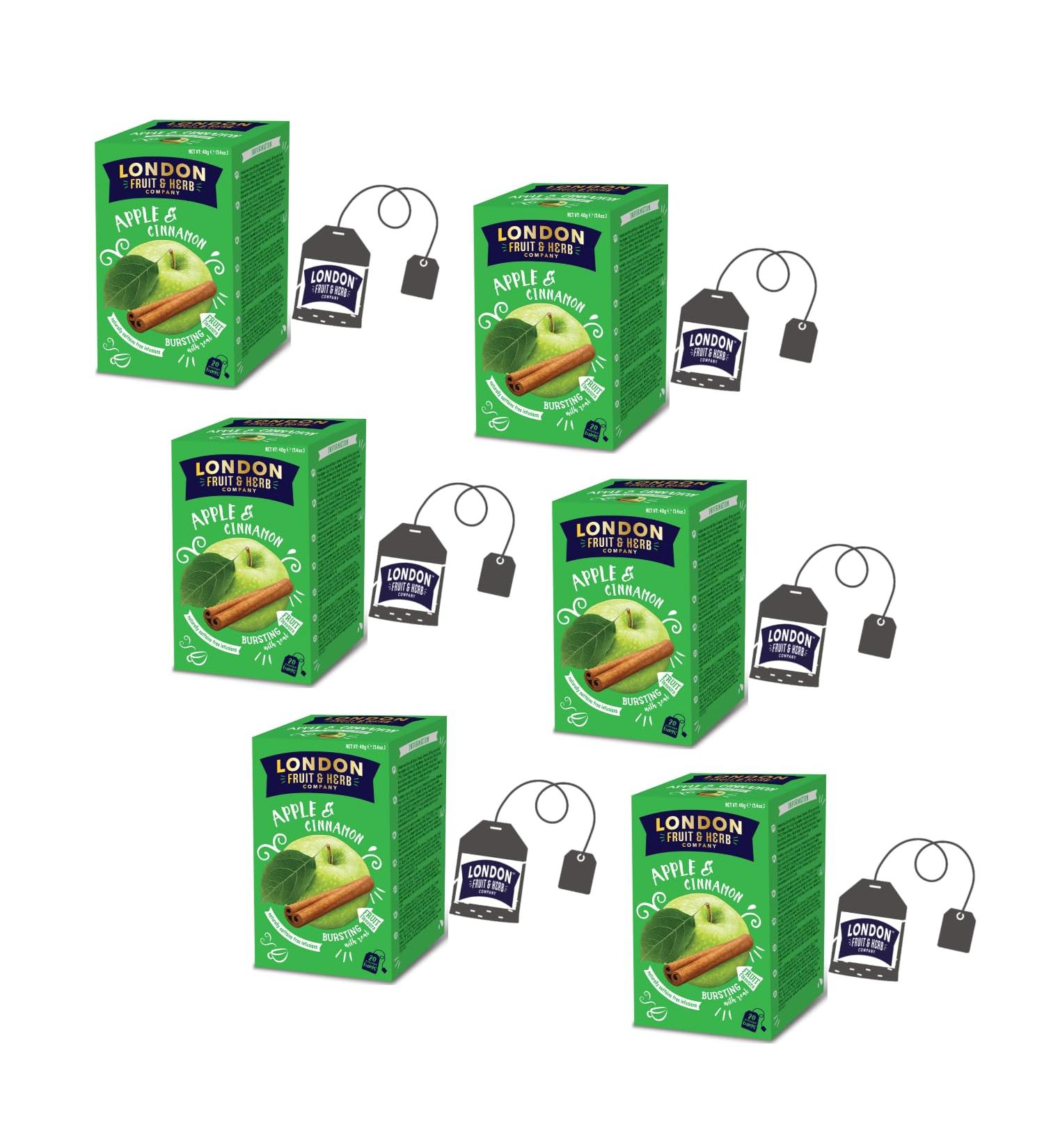  LONDON FRUIT & HERB COMPANY London Fruit | Apple & Cinnamon Herbal Tea | Digestive Infusion Fruits and Spices - 6 x 20 Sachets (240 g) - Buy Online on GoSupps.com