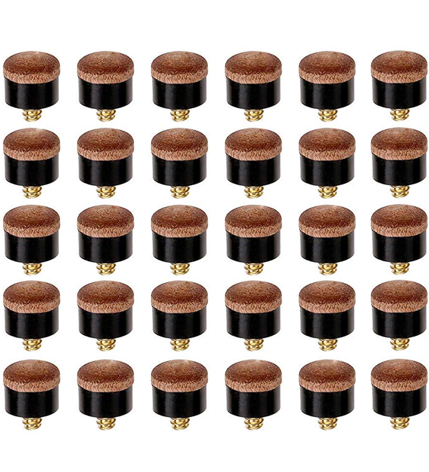 Winorda 12mm Screw-On Cue Tips - 30 Pack | Hard Leather Pool Cue Tips Replacement - Buy Online on GoSupps.com