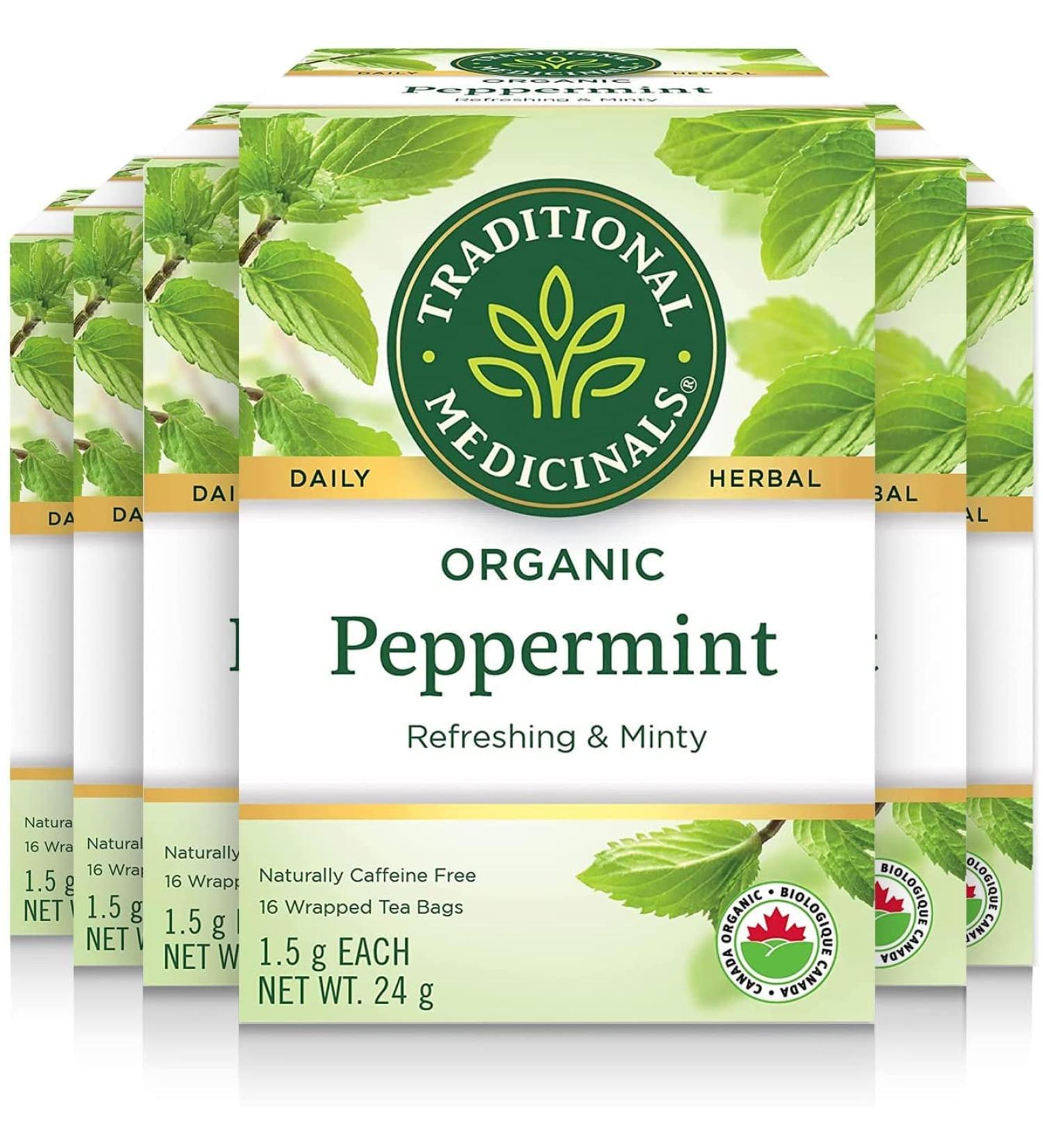 Traditional Medicinals Peppermint 16 Tea Bags (Pack Of 6) 384 gram Tea Peppermint 16 Count (Pack of 6) - Buy Online on GoSupps.com