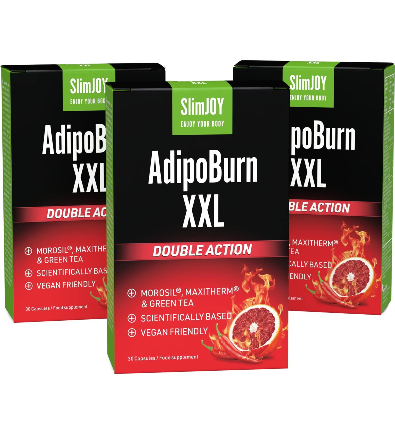 SlimJOY AdipoBurn XXL - Green Tea, Cayenne & Caffeine Extract - 90 Capsules + Free E-Book Guide - Buy Online on GoSupps.com