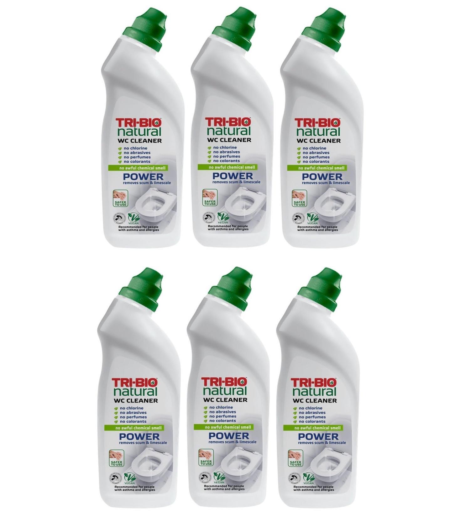 Case of 6 x Tri-Bio Eco Natural WC Toilet Bowl Power Cleaner 710ml Removes Scum & Limescale - Buy Online on GoSupps.com