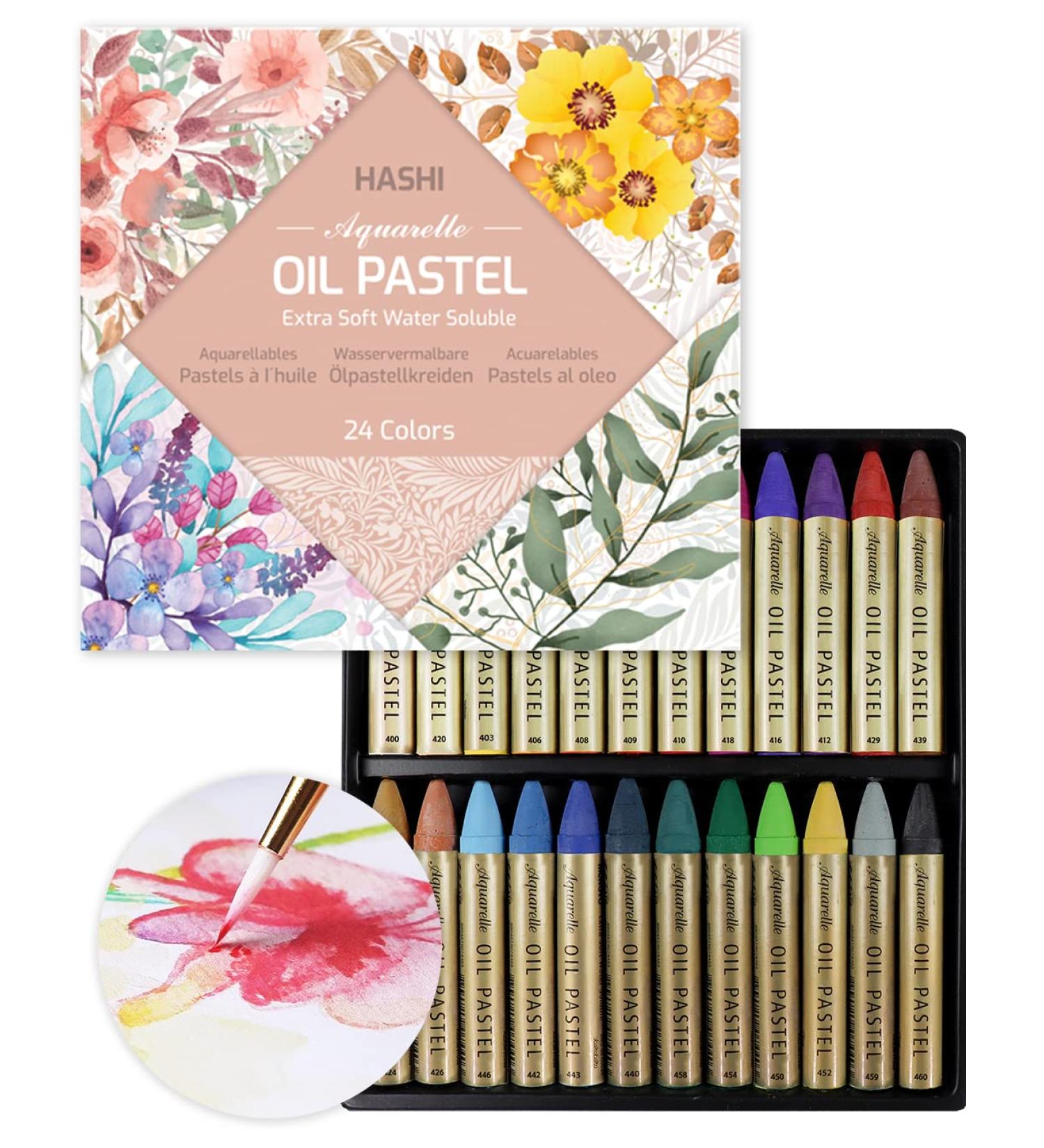 HA SHI Water Soluble Oil Pastels 24 Color - Premium Art Supplies for Kids & Adults - Buy Online on GoSupps.com