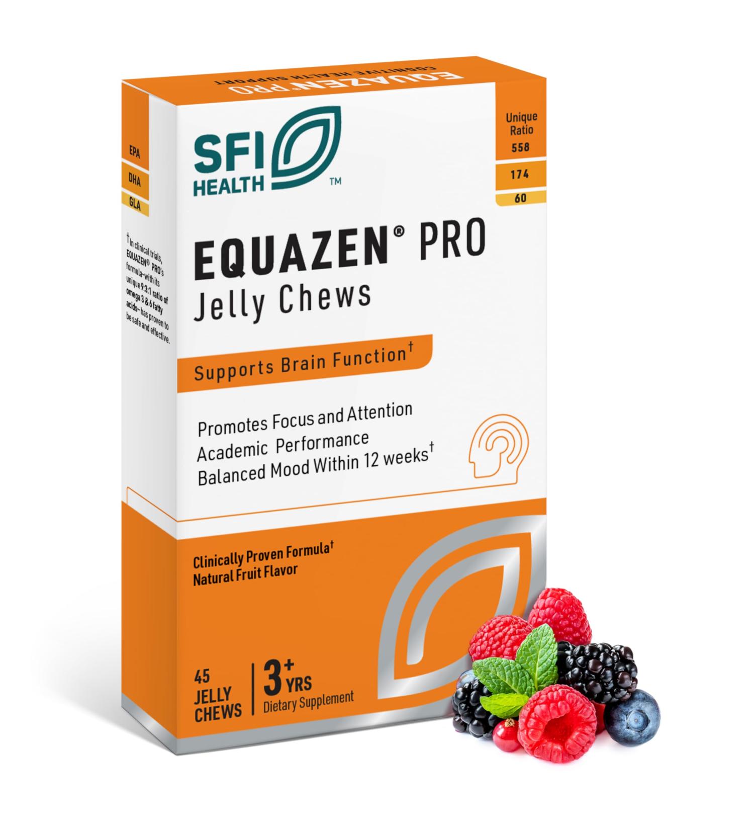 Equazen Pro SFI Health Fish Oil Jelly Chews - Omega 3 & Omega 6 for Kids & Teens - EPA GLA & DHA for Kids Mood Memory & Focus Support - Optimized for Bioavailability & Absorption (45 Jelly Chews) - Buy Online on GoSupps.com