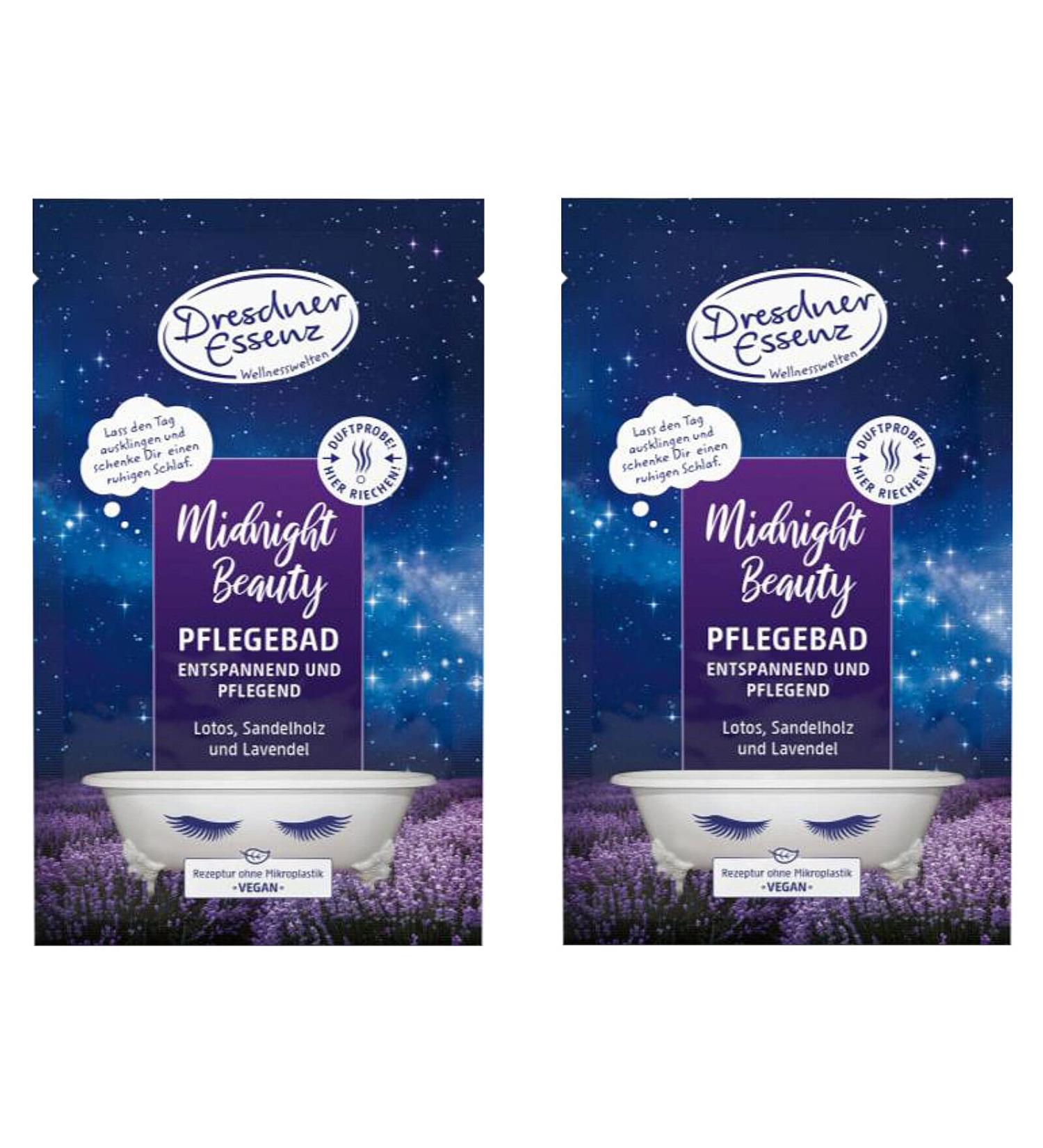 Pack of 2 Dresdner Essenz Bath Care Midnight Beauty 2 x 60 g Bath additive vegan