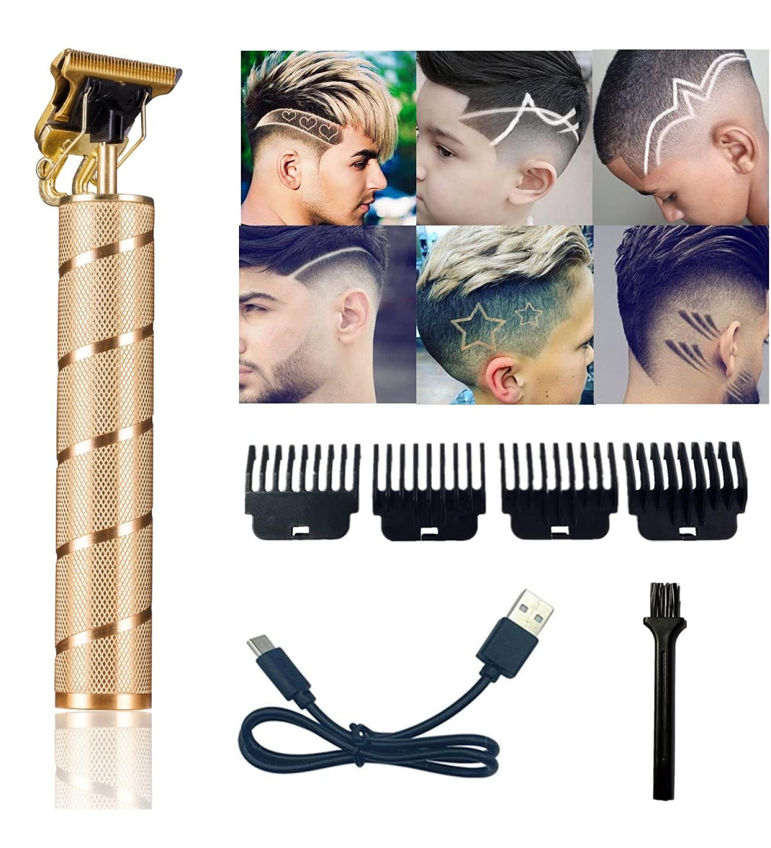 Goldseaside Pro T Clippers Trimmer | Cordless Electric Li Trimmer | Rechargeable Baldheaded Hair Clipper for Men - Gold - Buy Online on GoSupps.com