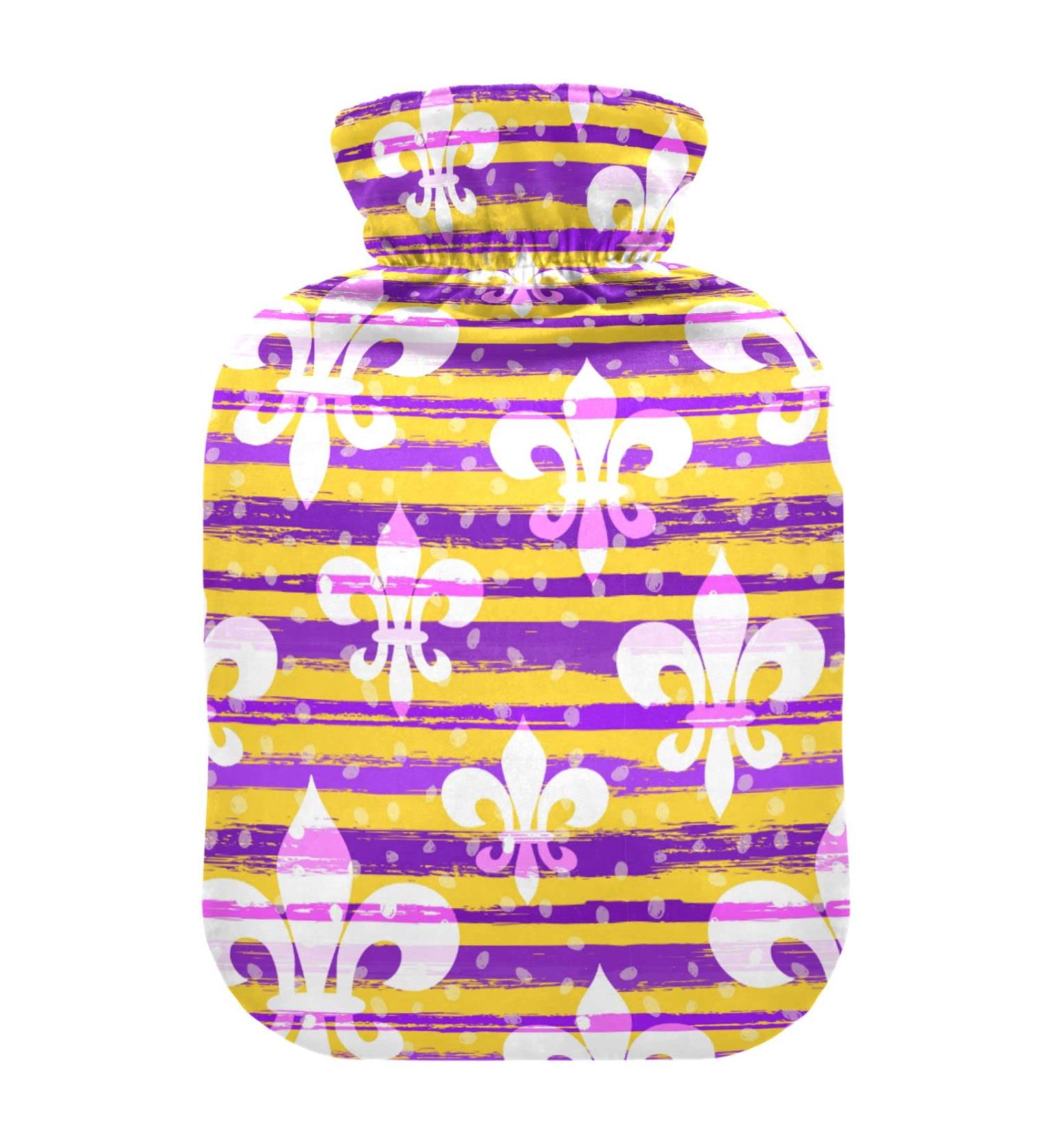 Striped Hot Water Bottle with Cover - 2L Pain Relief for Adults & Children | Warmth & Comfort - Buy Online on GoSupps.com