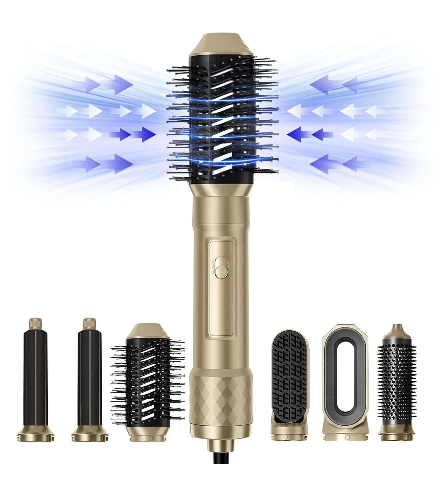 Detachable Hot Air Brush Set - Ionic Hair Dryer & Volumizer Thermal Curler Wand for Effortless Styling | International Shipping - Buy Online on GoSupps.com
