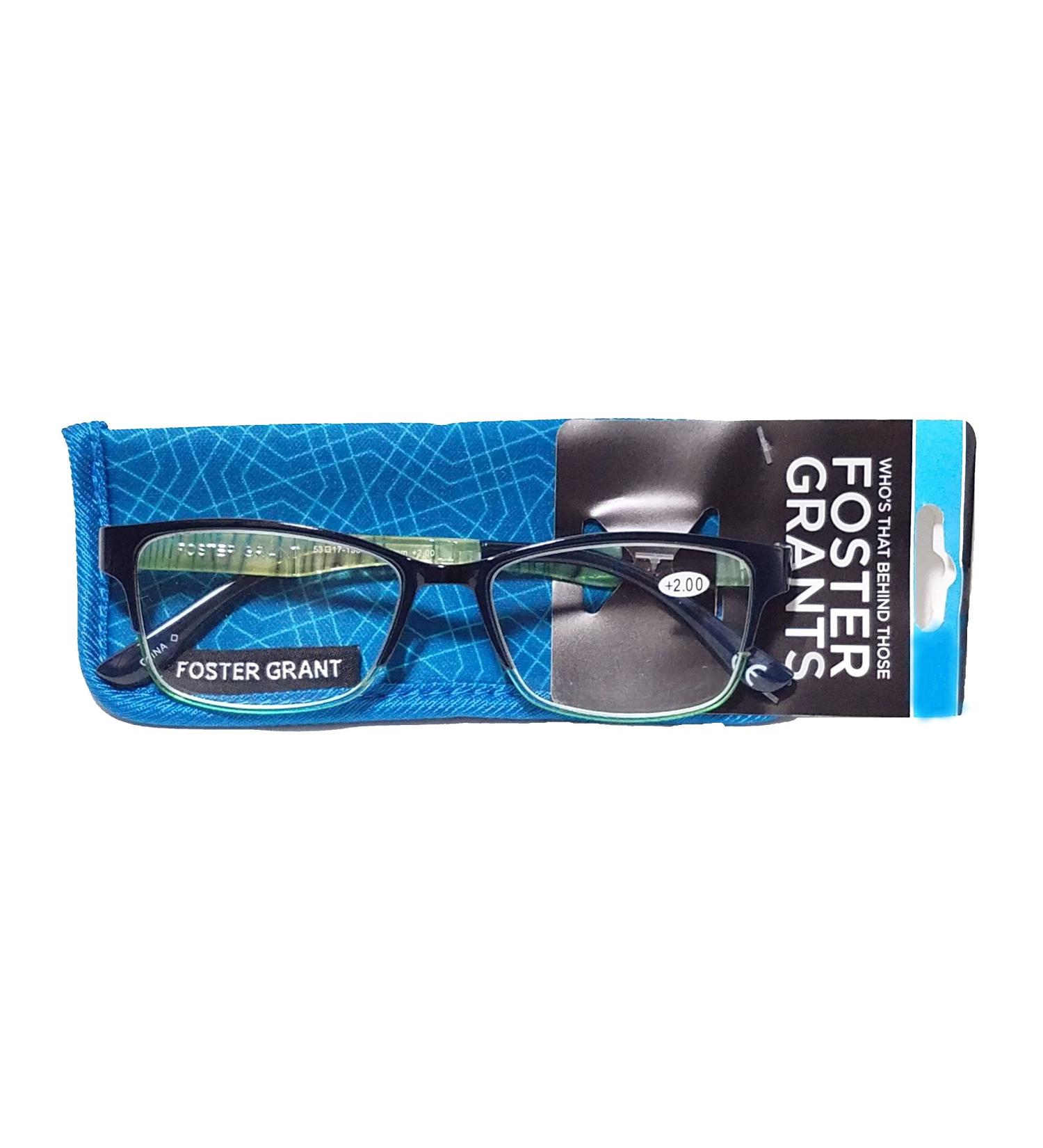 Foster Grant Adley Reading Glasses - Teal Lime Frame 1.50 Magnification Includes Case - Shop Internationally - Buy Online on GoSupps.com