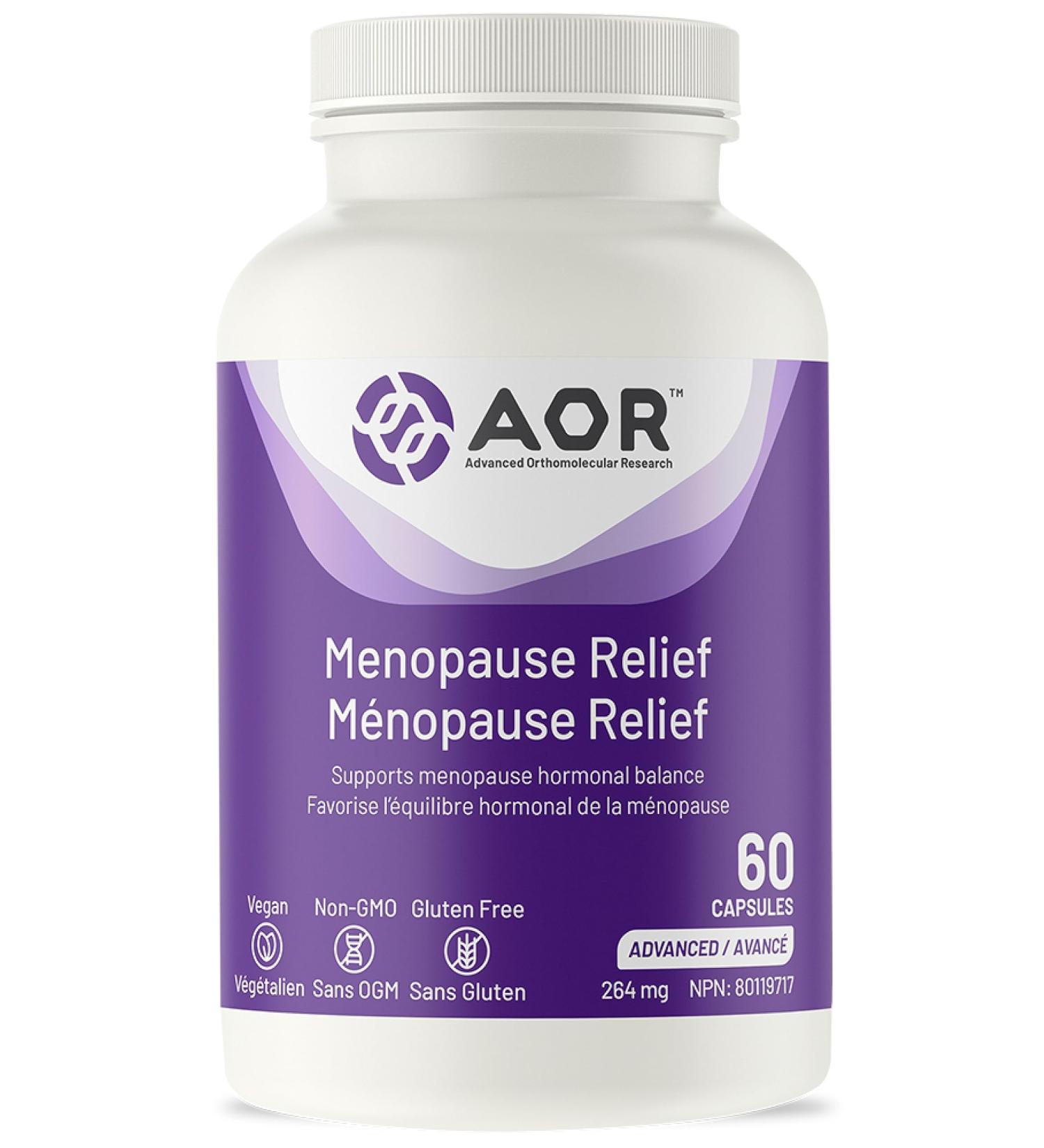 AOR - Menopause Relief 60 Capsules - Pre and Post Menopause Supplement for Women - Irritability Hot Flashes and Night Sweats Relief Supplement - Menopause Support Estrogen Balance for Women - Buy Online on GoSupps.com