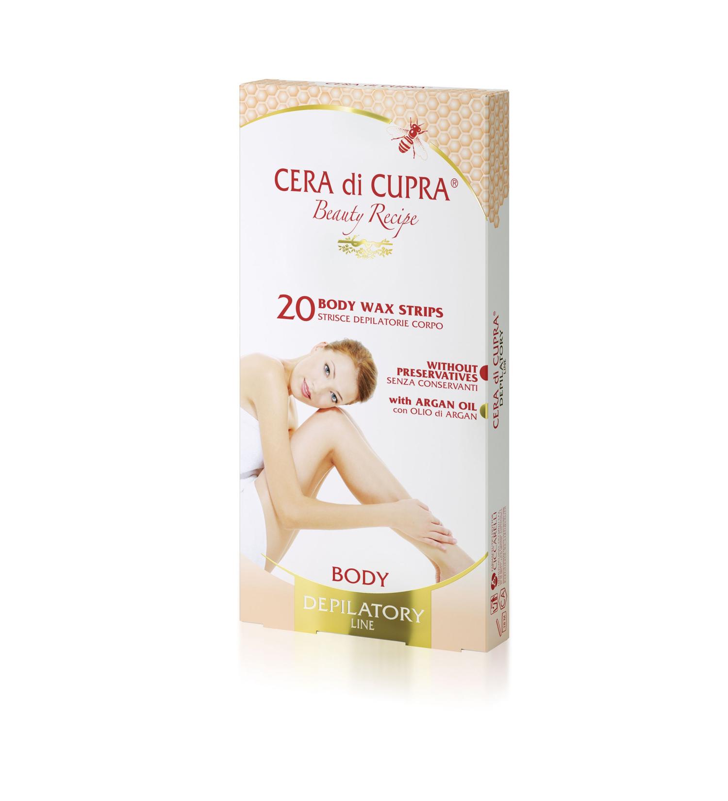 Cire de cupra bandes depilatorie corps Pack de 20 x 4 gr totale: 80 gr