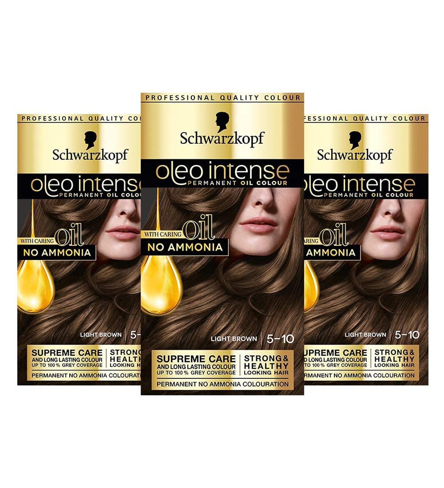 Schwarzkopf Oleo Intense Blonde Hair Dye Permanent Oil Colour No Ammonia Covers Greys 5-10 Light Brown - Buy Online on GoSupps.com