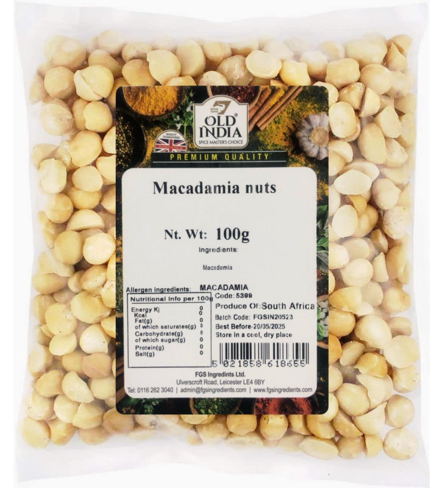 Old India Macadamia Nuts 100g