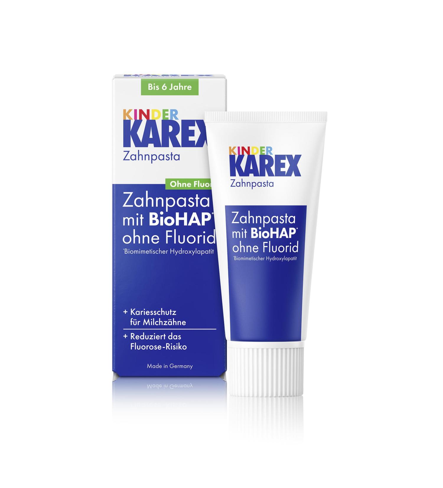 KAREX Kinder Karex Toothpaste 1 x 50 ml Cavity protection for children from 0 years old With BioHAP fluoride-free from the first baby tooth