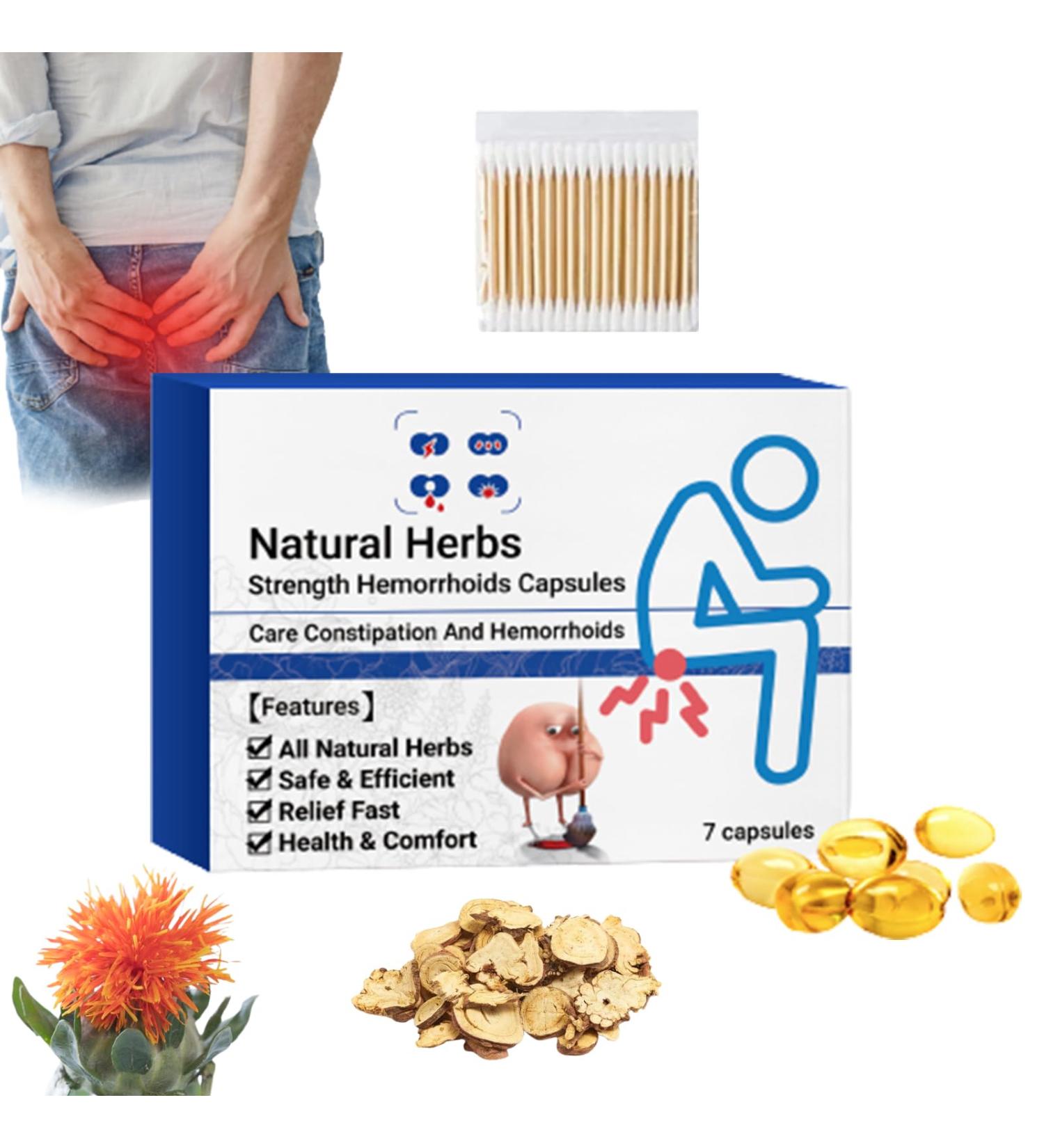 Qosneoun Heca Natural Herbal Strength Hemorrhoid Capsules Natural Hemorrhoid Relief Capsules Hemorrhoid Treatment Hemorrhoid Suppository (1) - Buy Online on GoSupps.com