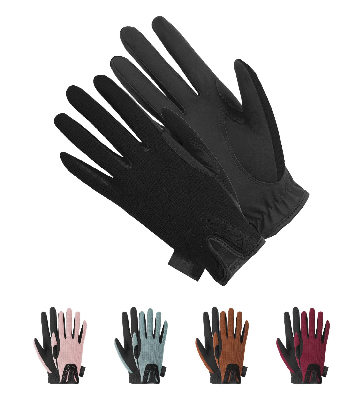 Thapower Kids Horse Riding Gloves - Black Youth Equestrian Mitts for Boys & Girls (Age 8-10) - Ideal for Horseback Riding, Biking, Gardening - Outdoor Star Pattern Design - Buy Online on GoSupps.com
