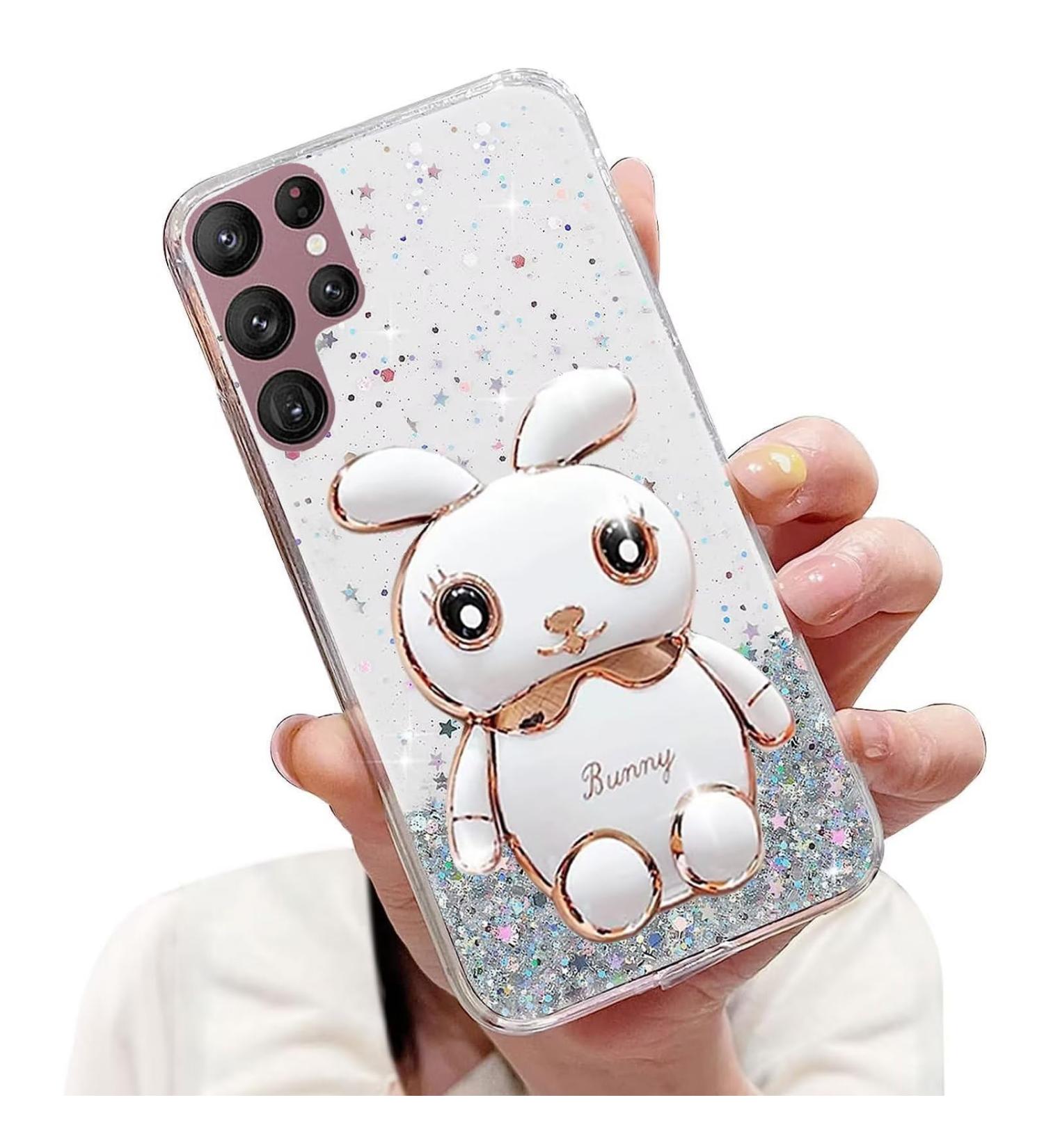Buy Tivenfezk Nadoli Glitter Rabbit Soft Silicone Case for Samsung Galaxy S21 Ultra - Hidden Stand Bling Phone Shell - Buy Online on GoSupps.com