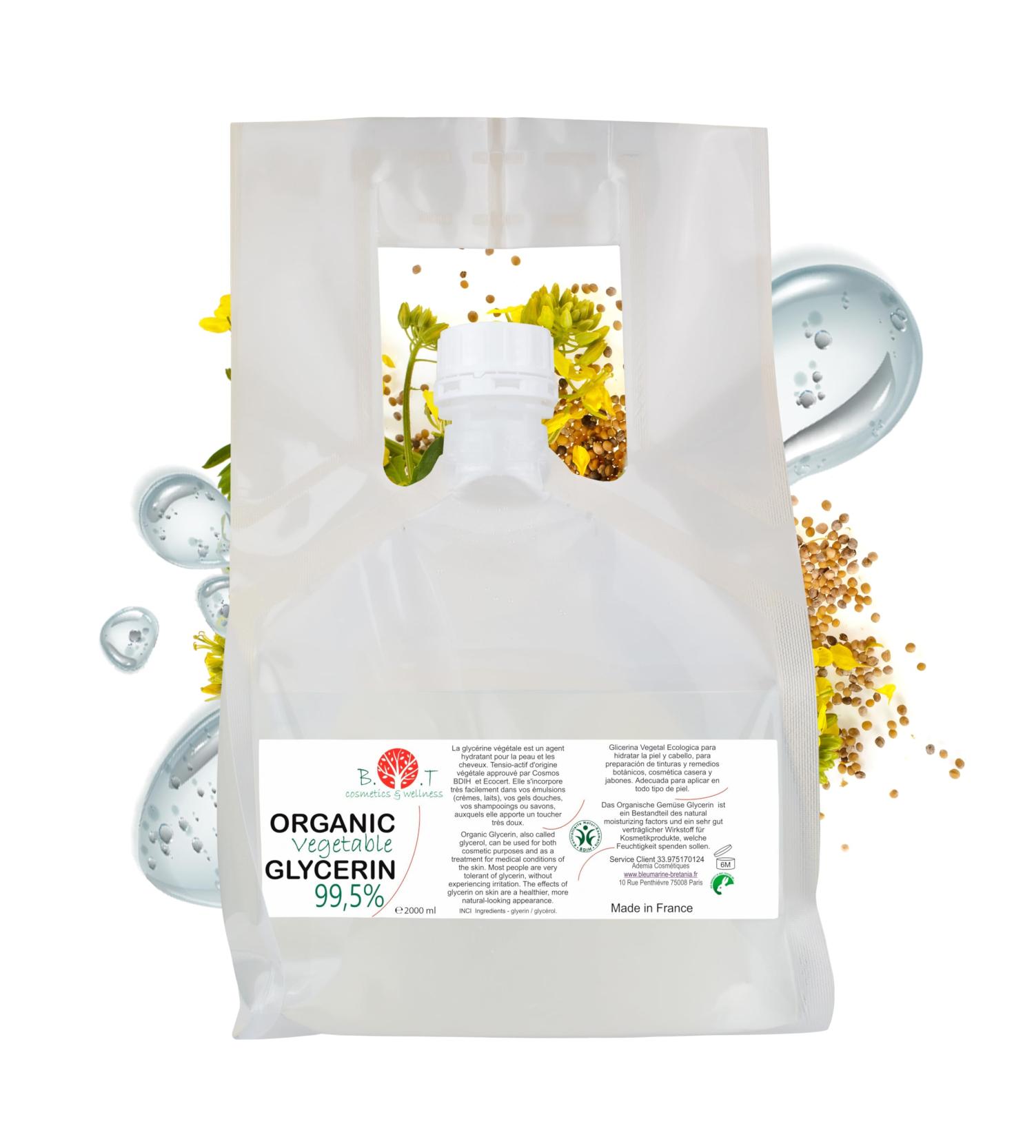 Pure and Organic Vegetable Liquid Glycerine - Vegetable Glycerine for Soap Moisturizing Face and Body 100% Natural Homemade Cosmetic Base - 2000 g 2 kg - Buy Online on GoSupps.com