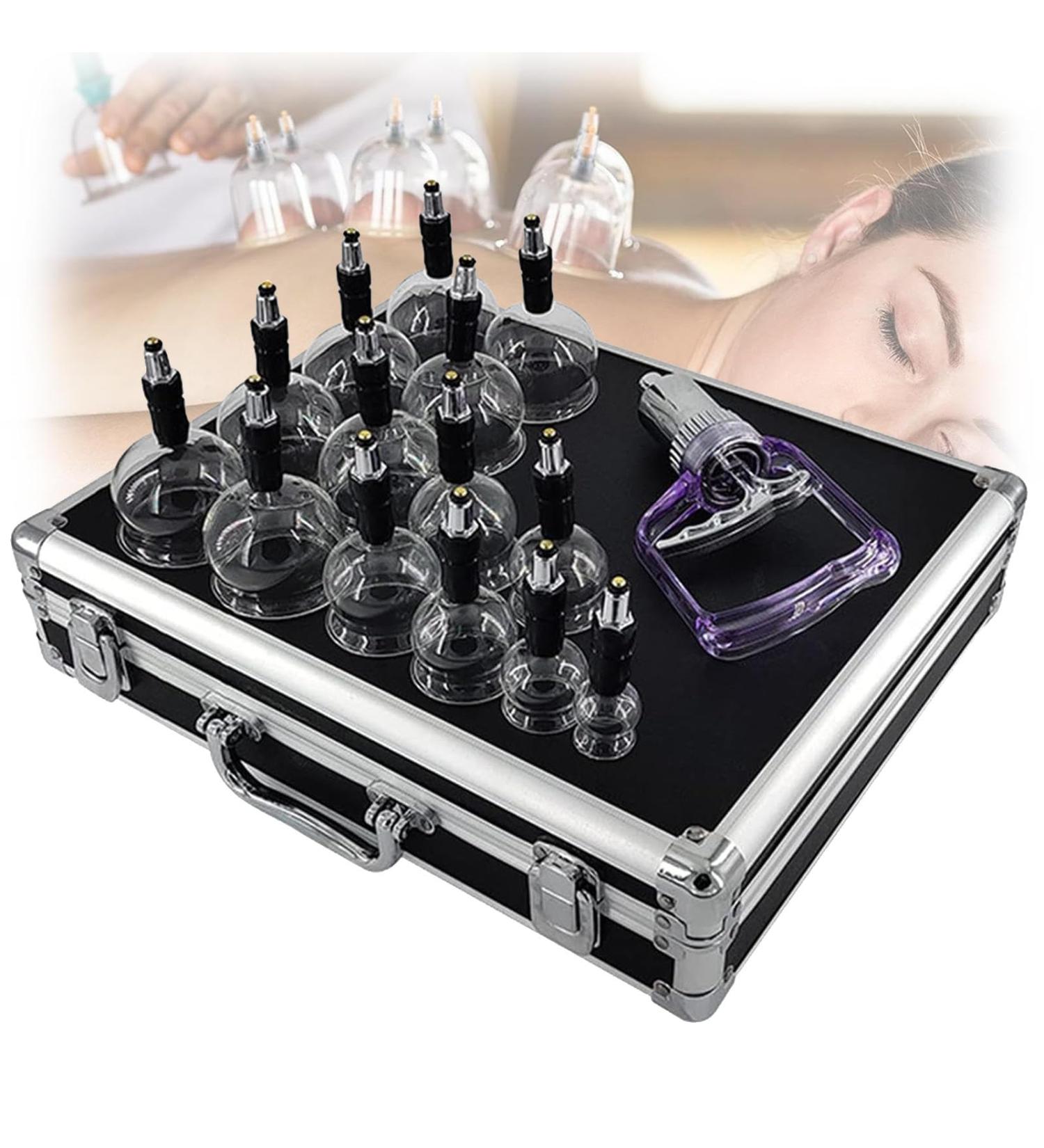 MTTXY 14-Part Cupping Therapy Set - Professional Glass Tap Massage Kit in 5 Sizes for Home Use & Studio - Buy Online on GoSupps.com