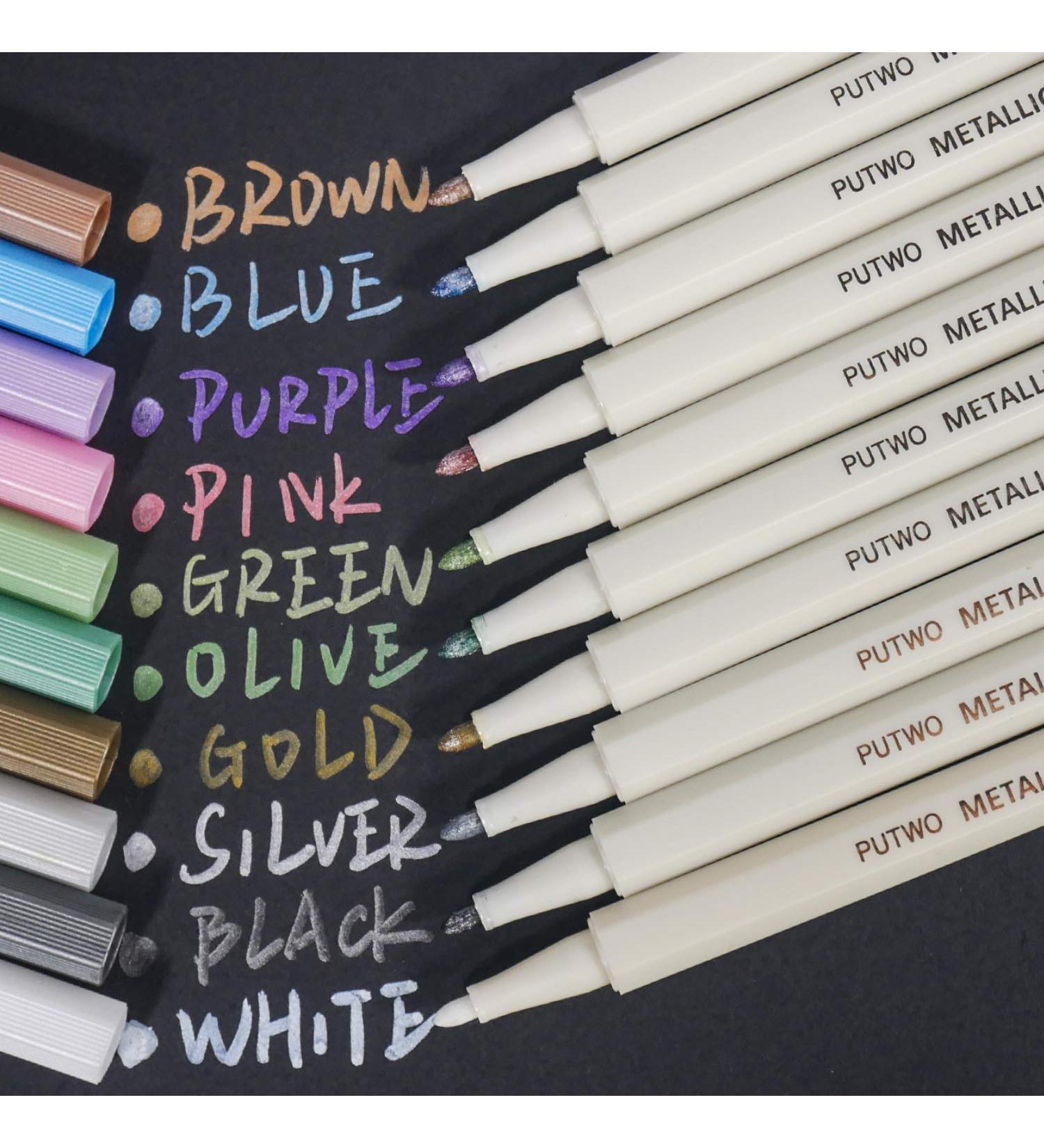 10-Piece PuTwo Marker Pens Coloured Pencils Set for DIY Photo Scrapbook Album, Multicolor - Buy Online on GoSupps.com