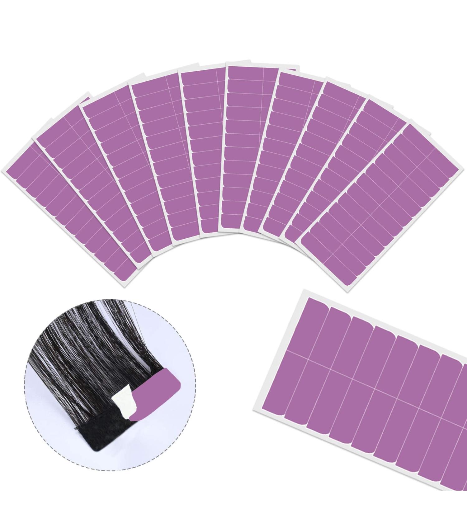 Kalolary 120Pcs Double Sided Hair Tape - Purple Hair Extension Tape Tabs for Wig, Hairpiece, Hair Weft - Replacement Tape for Seamless Application - Buy Online on GoSupps.com
