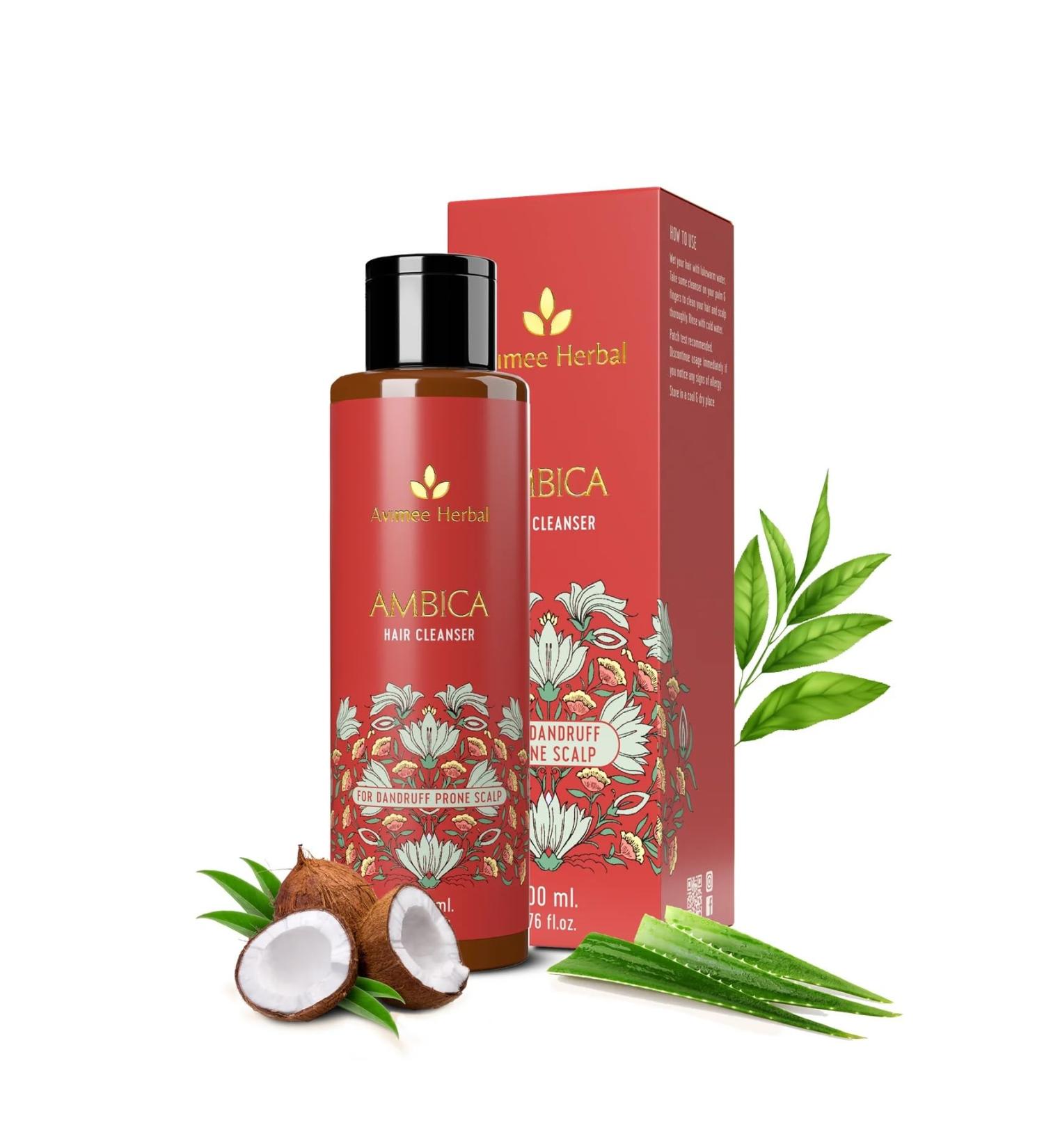 Avimee Herbal Ambica Hair Cleanser | Fights Dandruff | Sulphate & Paraben Free | Herbal Formulation | 200 ml - Buy Online on GoSupps.com