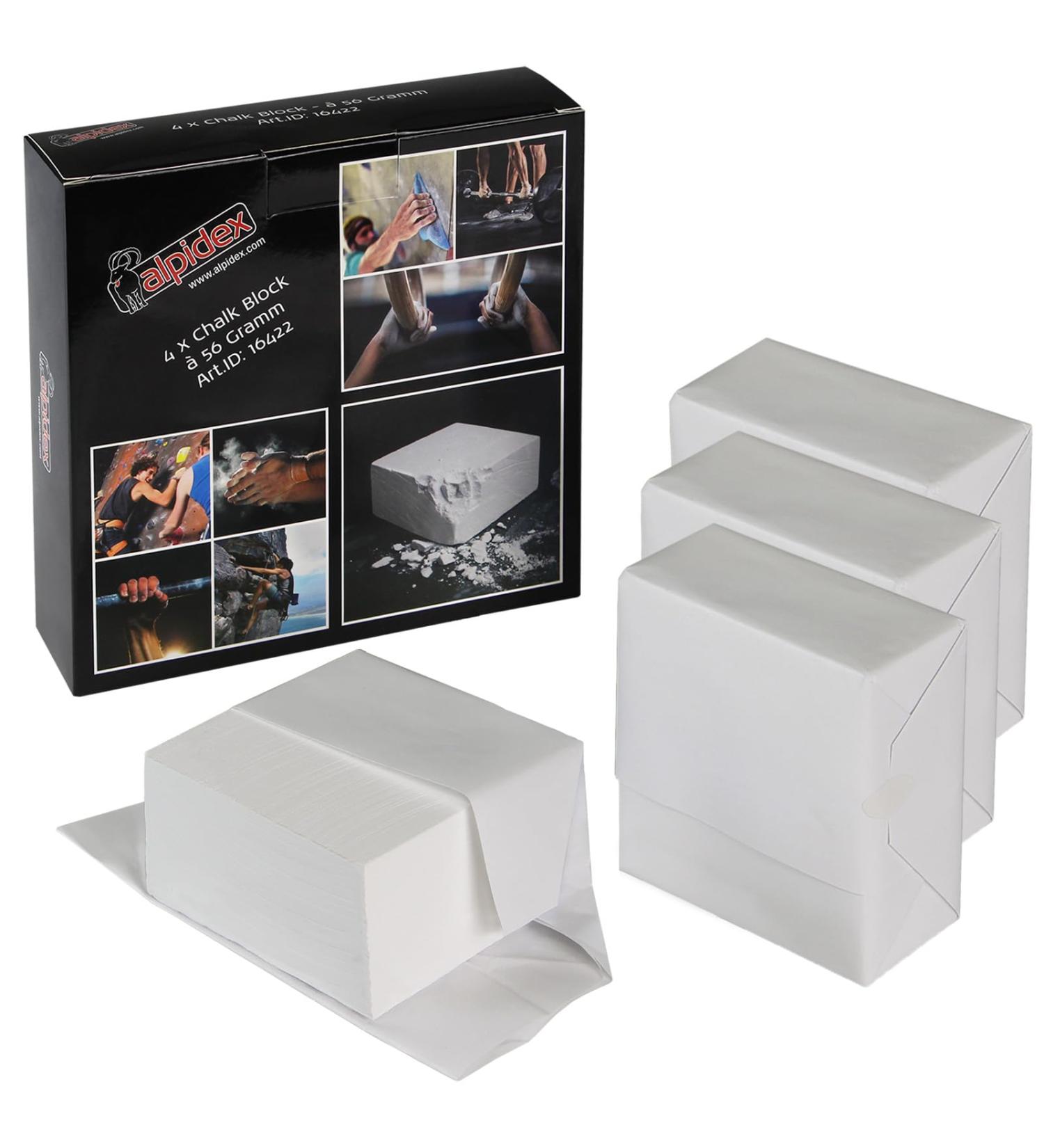 ALPIDEX 4x Chalk Block 56g - Premium Bouldering & Weightlifting Chalk for Climbing Gymnastics & Fitness | International Shipping - Buy Online on GoSupps.com