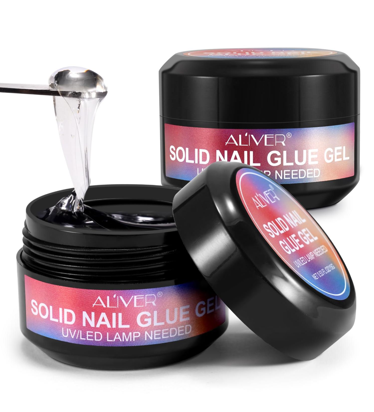 Solid Nail Glue Gel for False Nail Tips - Super Strong Long Lasting UV Cured | 15g - Ideal for Acrylic Nails Art & Press On Nails at Home - Buy Online on GoSupps.com