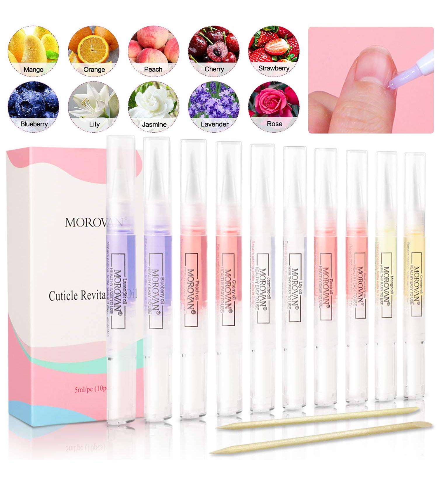 Morovan Nail Cuticle Oil Pen - Natural Nail Treatment Care, Softener & Strengthener for Gel Nails (10PCS) - Buy Online on GoSupps.com