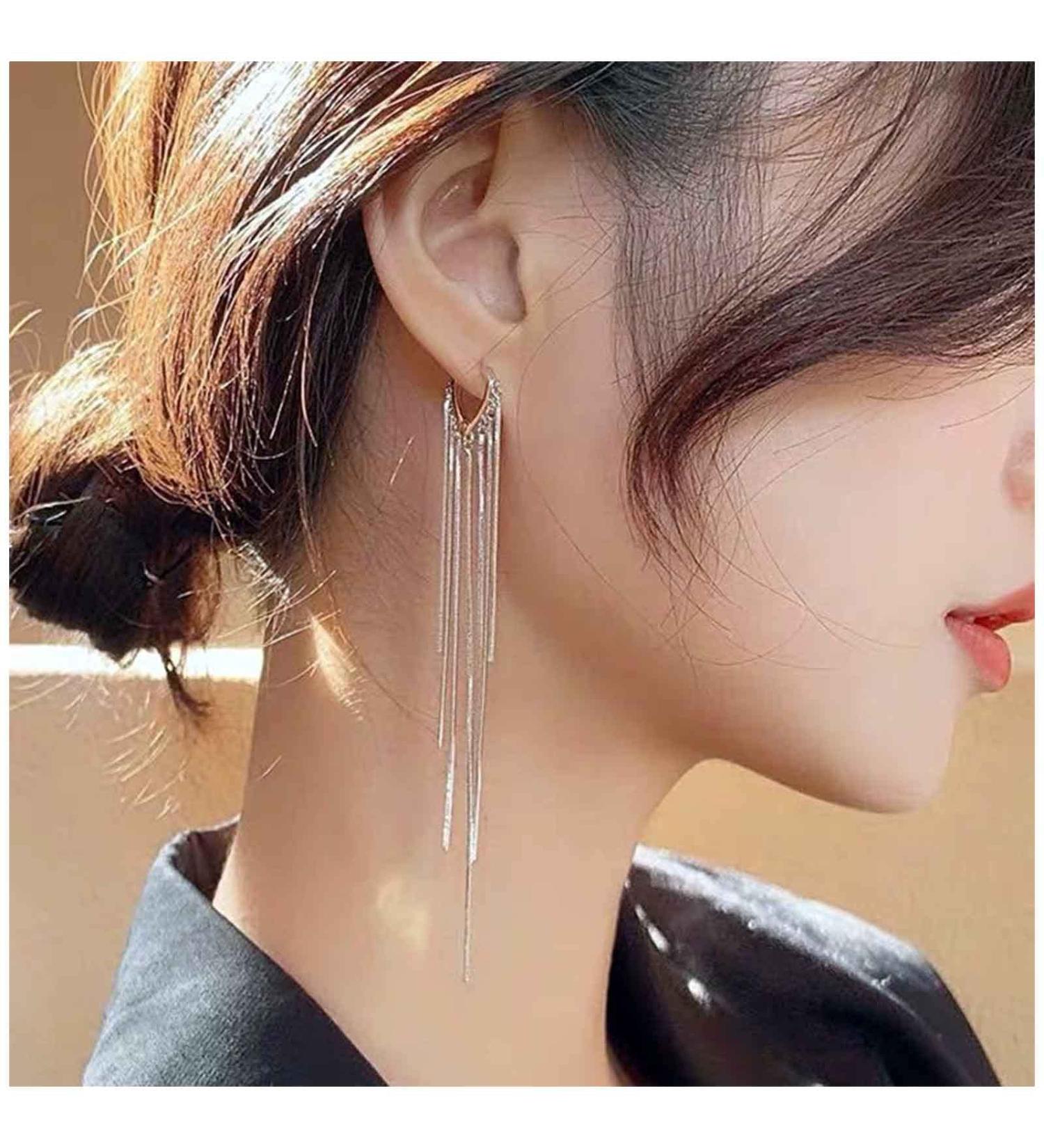 Boho Long Tassel Chain Earrings - Vintage Fringe Drop Dangles for Women & Girls - Gold & Silver Statement Jewelry - Buy Online on GoSupps.com