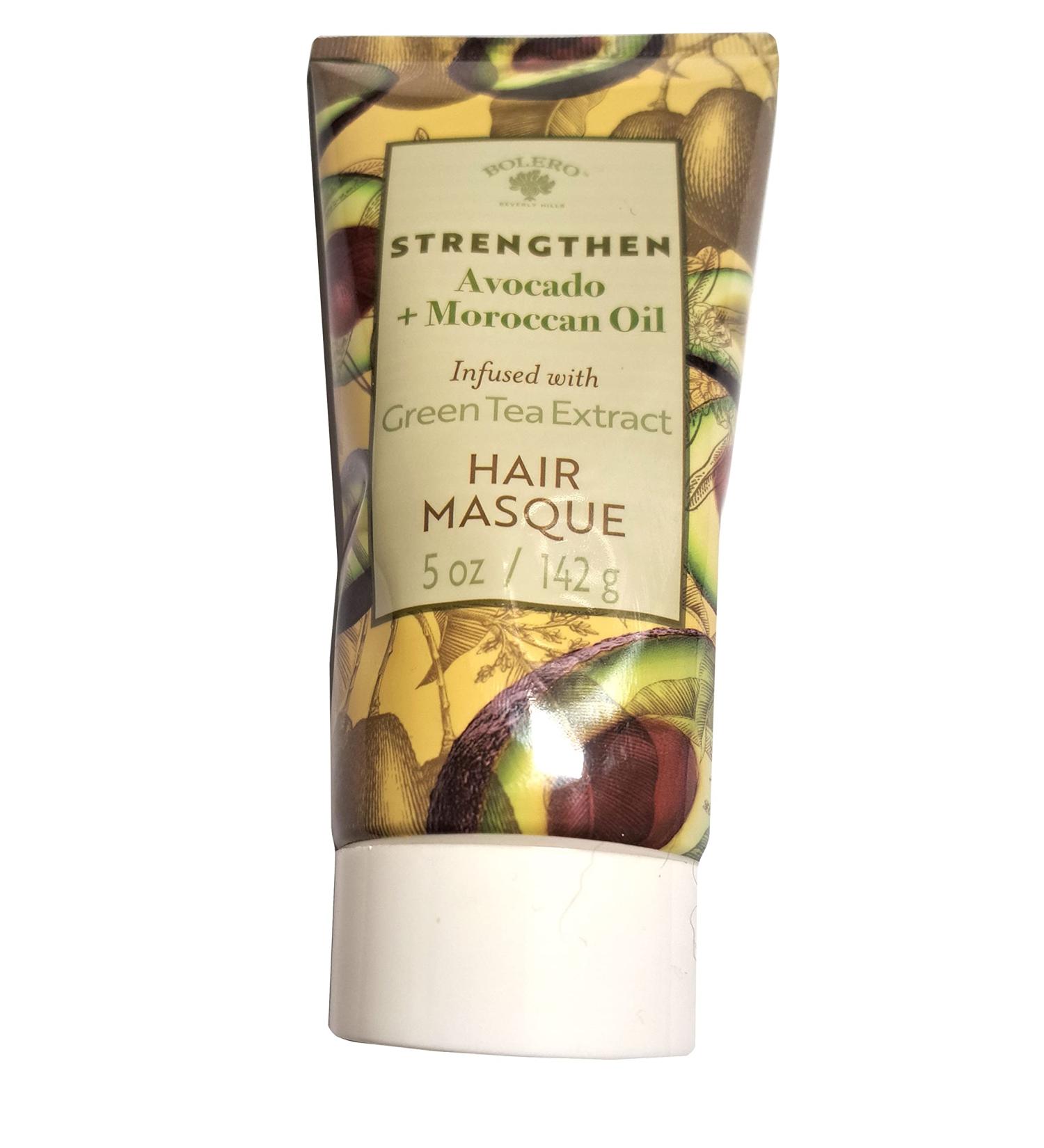 Bolero Hair Masque Strengthen Avocado & Moroccan Oil Infused with Green Tea Extract 5fl oz. 142ml