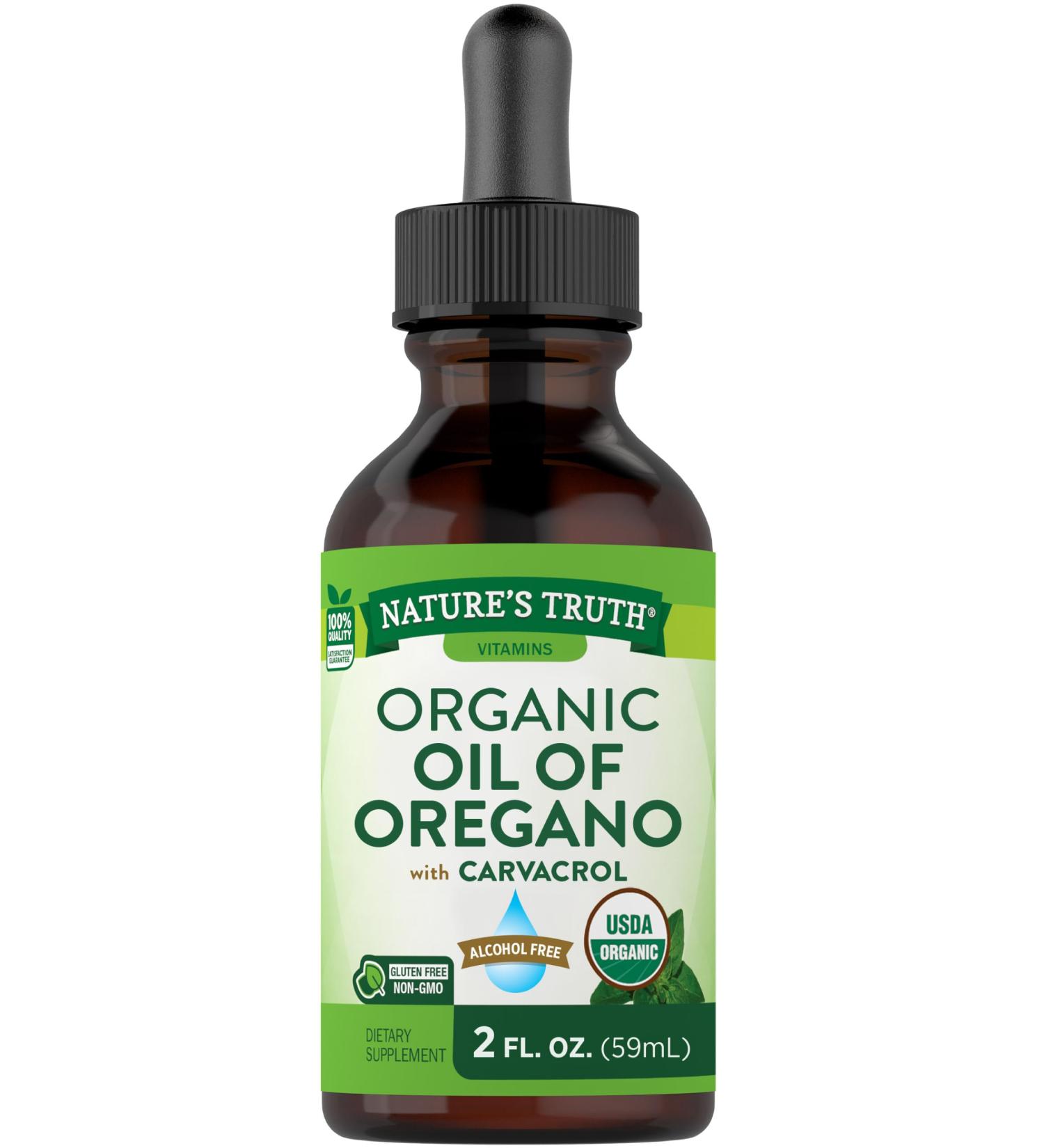Nature's Truth Organic Oil of Oregano Liquid Drops | 2 fl oz | Mediterranean and Wild Oregano Supplement | Non-GMO & Gluten Free - Buy Online on GoSupps.com