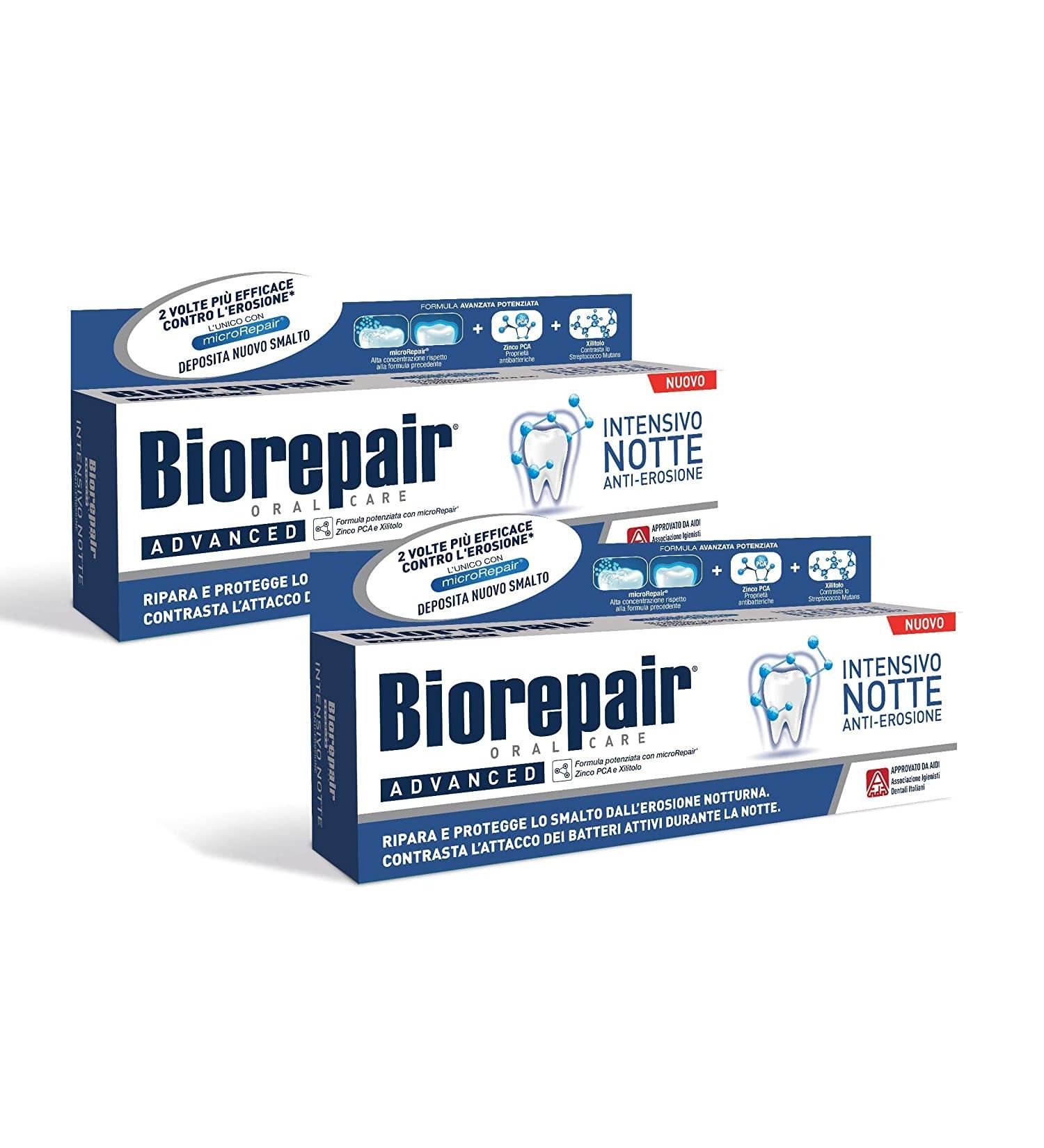 Biorepair Intensive Night Repair Toothpaste with Microrepair | 2.5 oz (75ml) Tube | Italian Import by Coswell S.P.A. - Buy Online on GoSupps.com