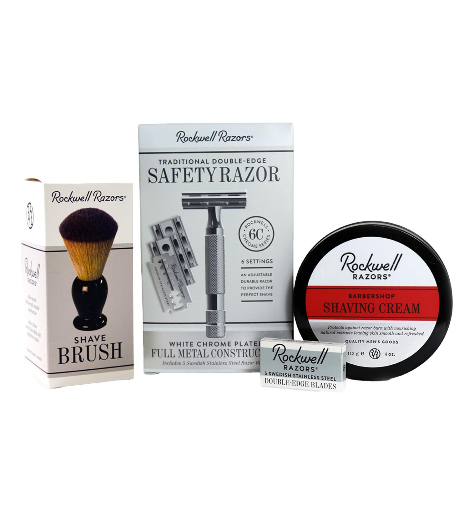 Rockwell Razors 6C Shave Kit - Gunmetal | Includes 4-Month Supply of Swedish Stainless Steel Blades - Premium Shaving Experience - Buy Online on GoSupps.com