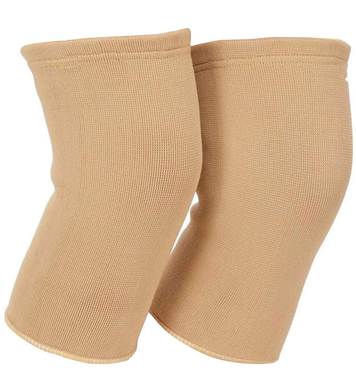 Knee Brace for Sports & Gym | Joint Pain & Arthritis Relief | 4-Way Stretch for Men & Women - Medium Beige - Buy Online on GoSupps.com