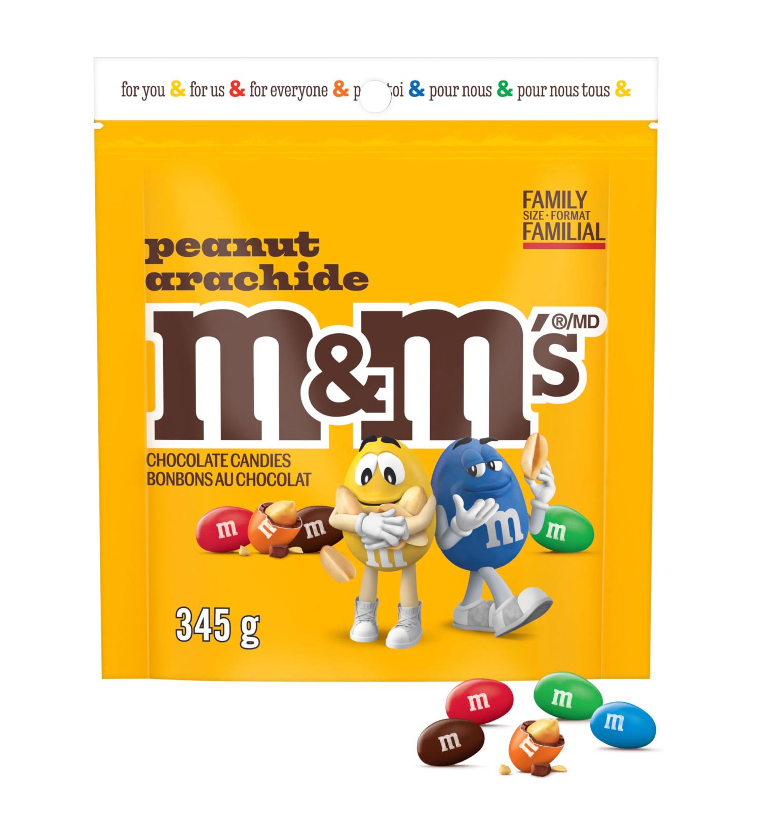 M&M'S Peanut Milk Chocolate Candies Family Bag 345g Peanut 345g - Buy Online on GoSupps.com
