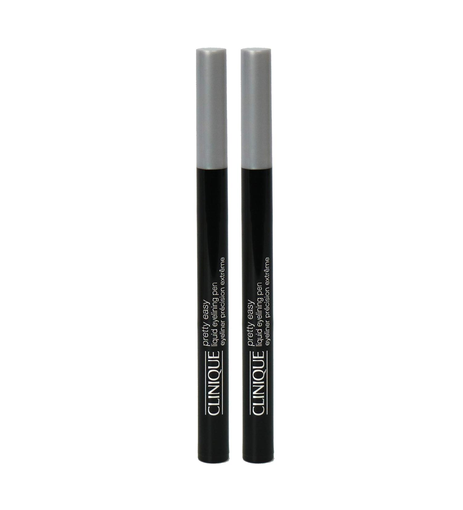 Pack of 2 x Clinique Pretty Easy Liquid Eyelining Pen Color Black, 0.01 oz each Travel Size, Unboxed